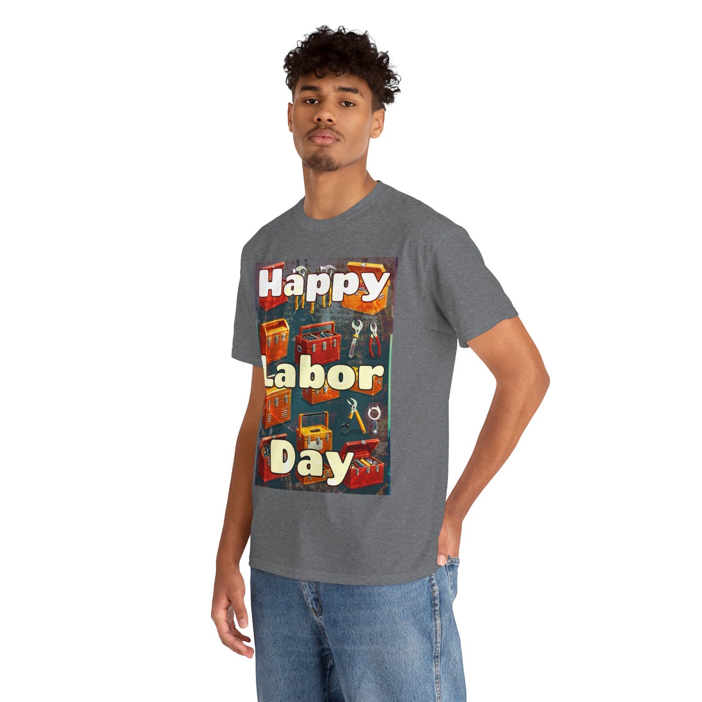 Happy Labor Day Celebrations Grunge Unisex Heavy Cotton Tee