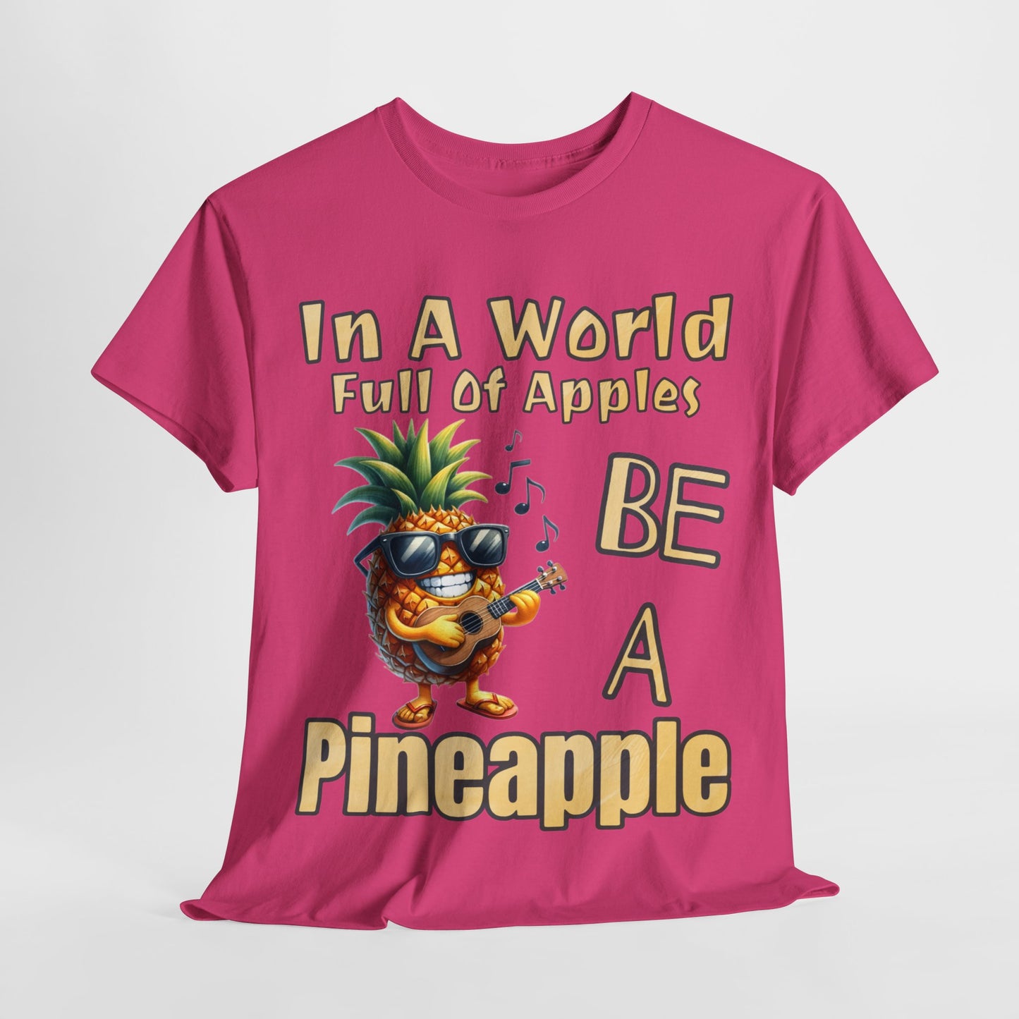 Cool Pineapple Guitar Music Design Unisex Heavy Cotton Tee