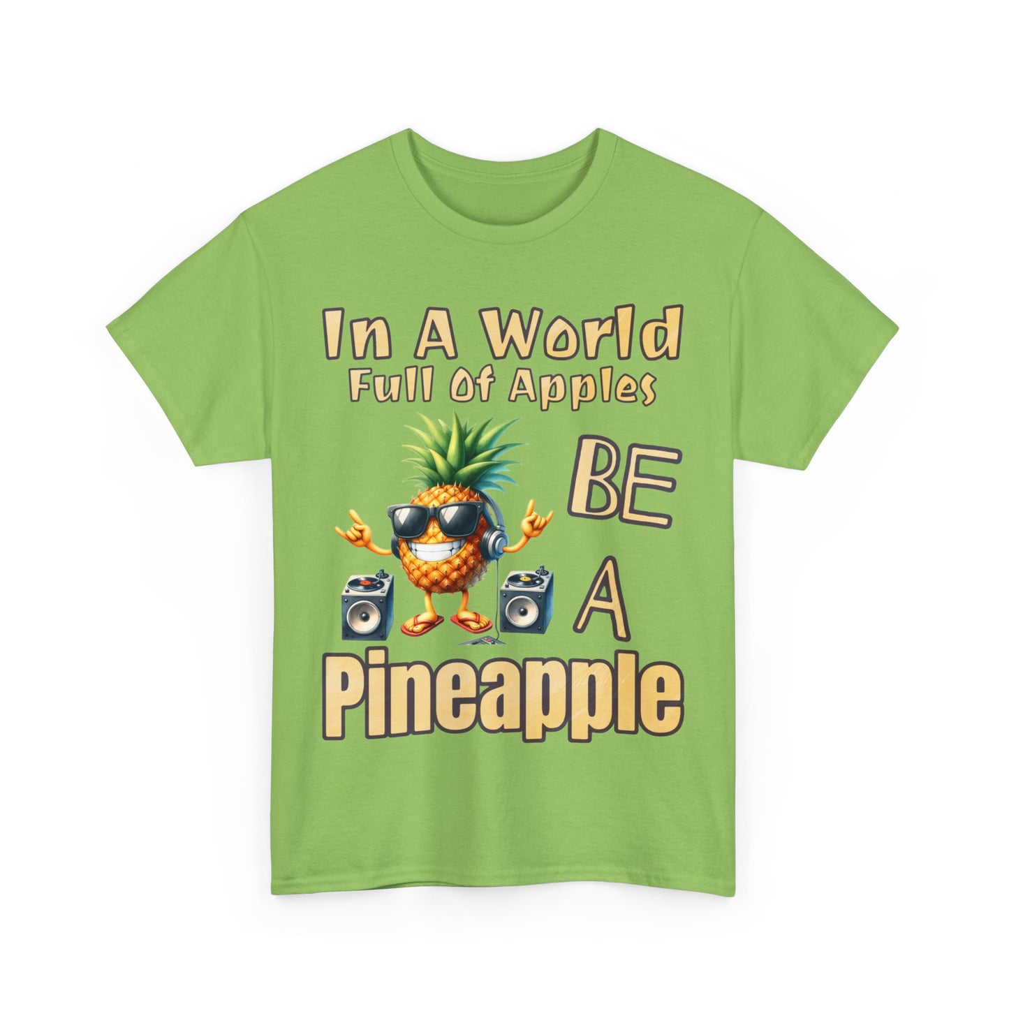 Cool Pineapple With Music & Speakers Unisex Heavy Cotton Tee