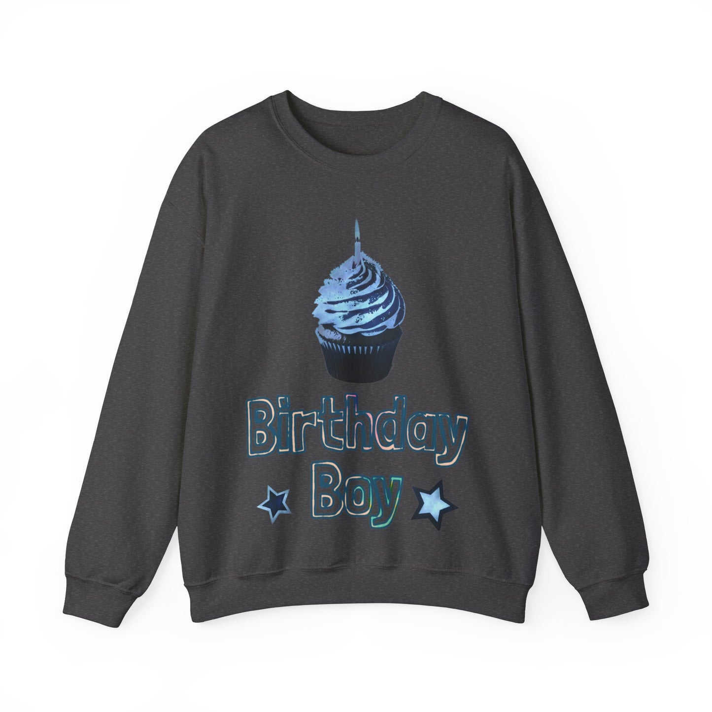 Birthday Boy Blue Cupcake Grunge look Unisex Heavy Blend™ Crewneck Sweatshirt