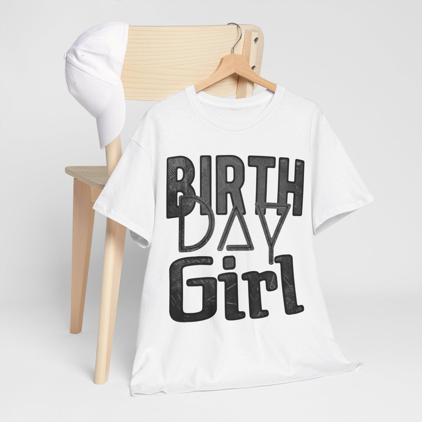 Birthday Girl Dark Grey Grunge Look Unisex Heavy Cotton Tee