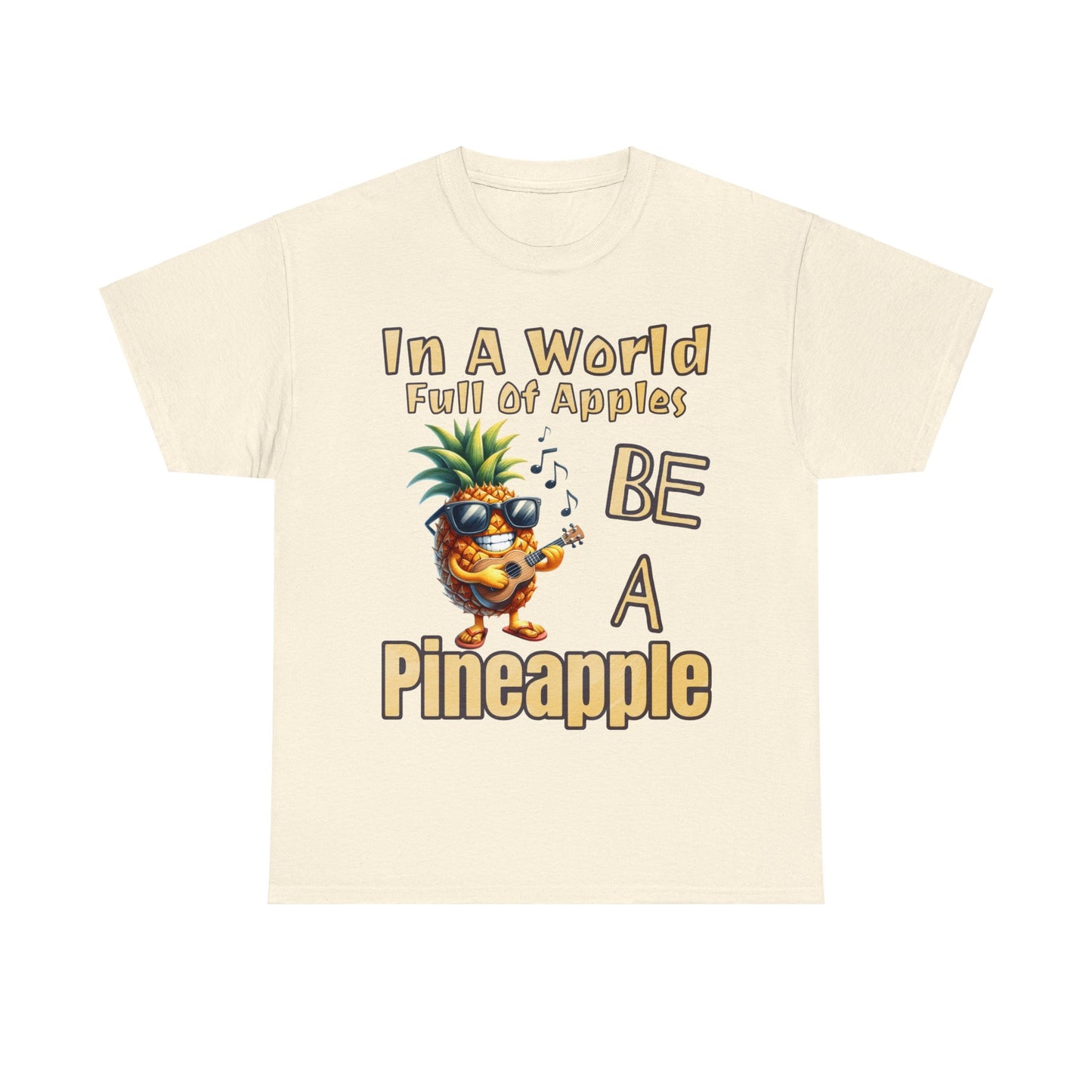 Cool Pineapple Guitar Music Design Unisex Heavy Cotton Tee