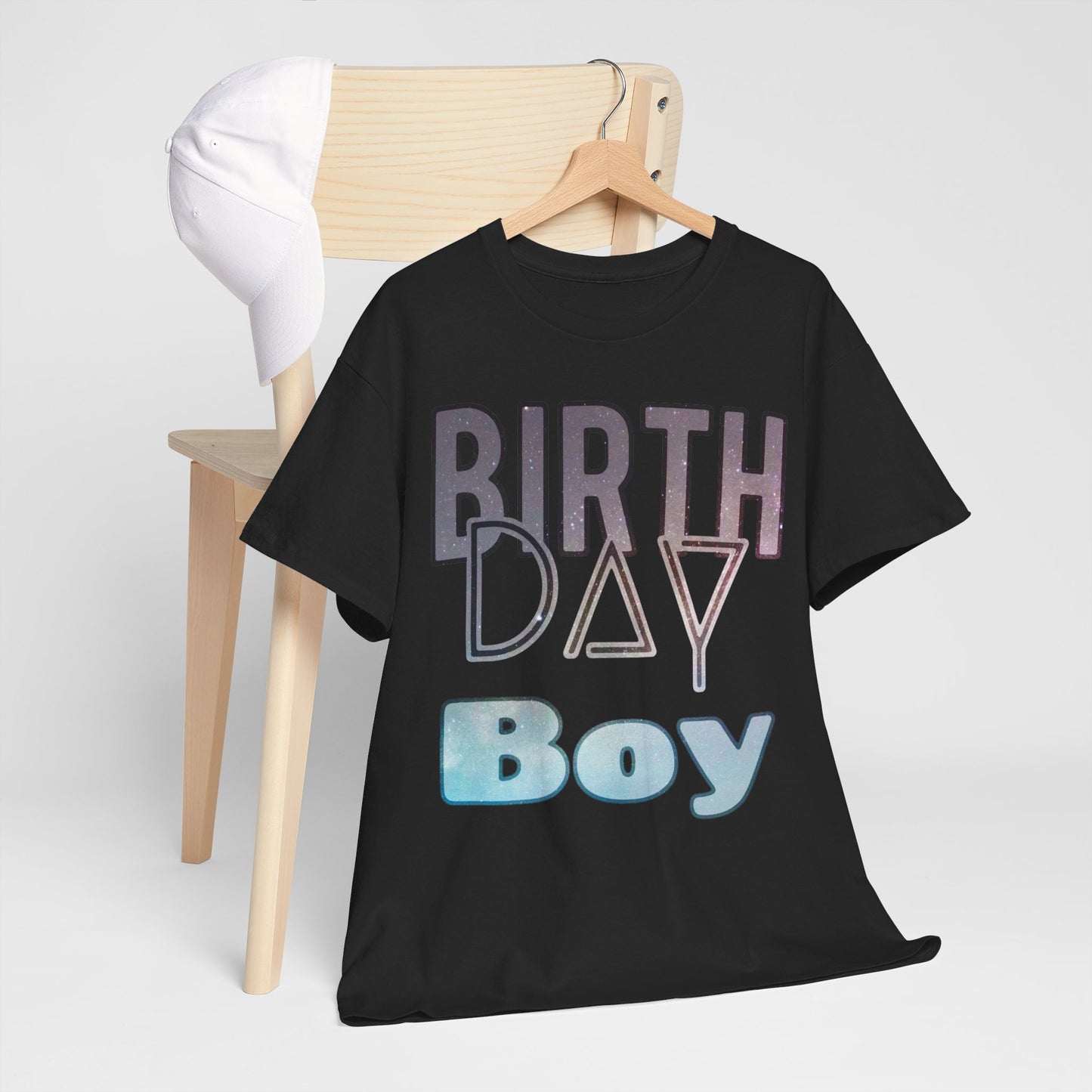 Birthday Boy Stars In Dark Sky Unisex Heavy Cotton Tee