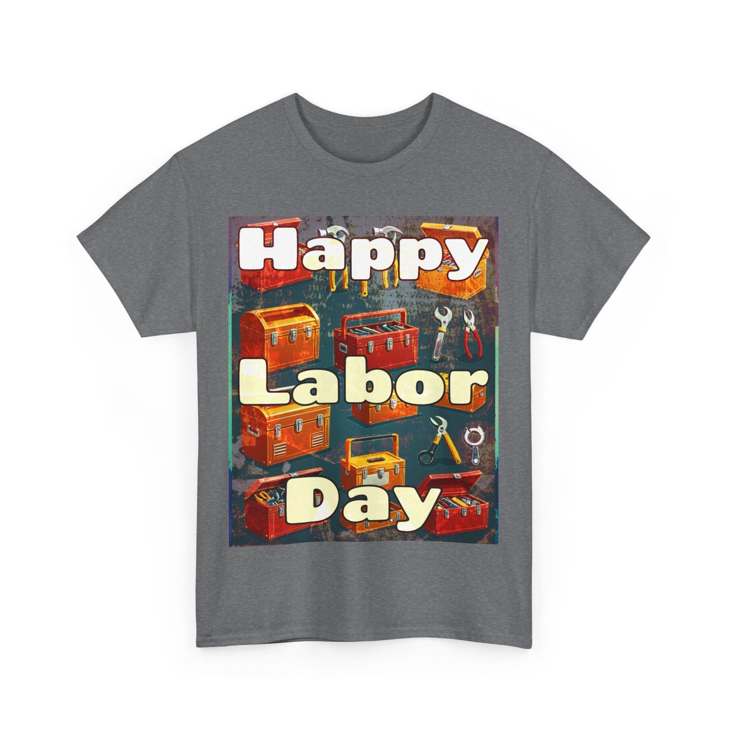 Happy Labor Day Celebrations Grunge Unisex Heavy Cotton Tee