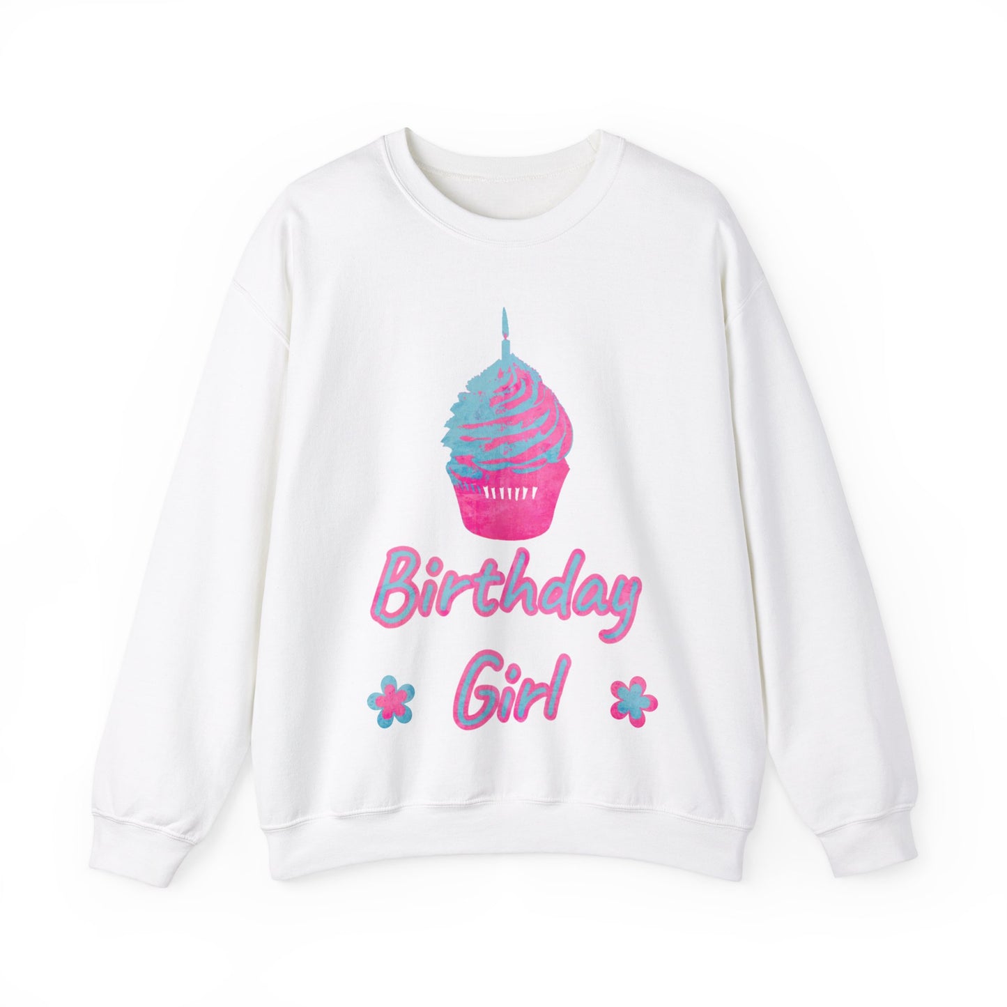 Birthday Girl Blue and Pink Unisex Heavy Blend™ Crewneck Sweatshirt