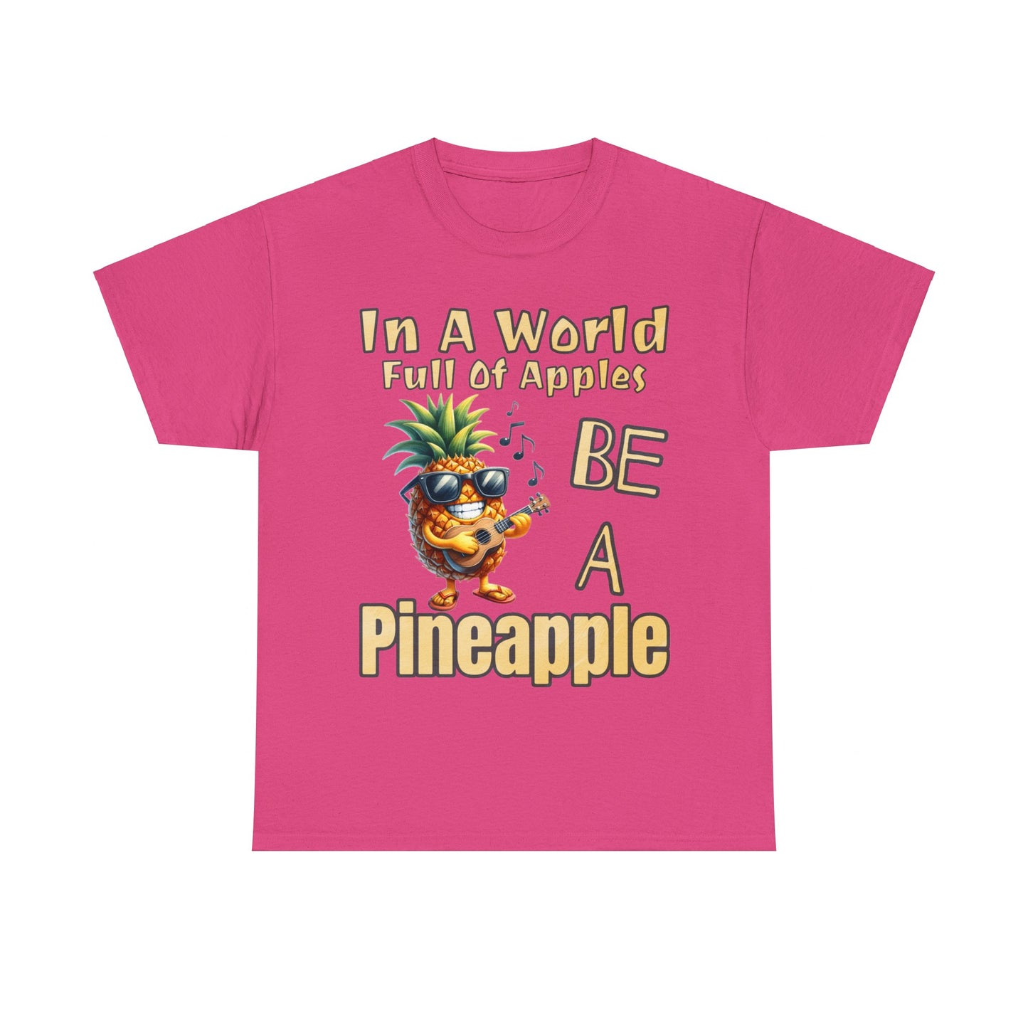 Cool Pineapple Guitar Music Design Unisex Heavy Cotton Tee