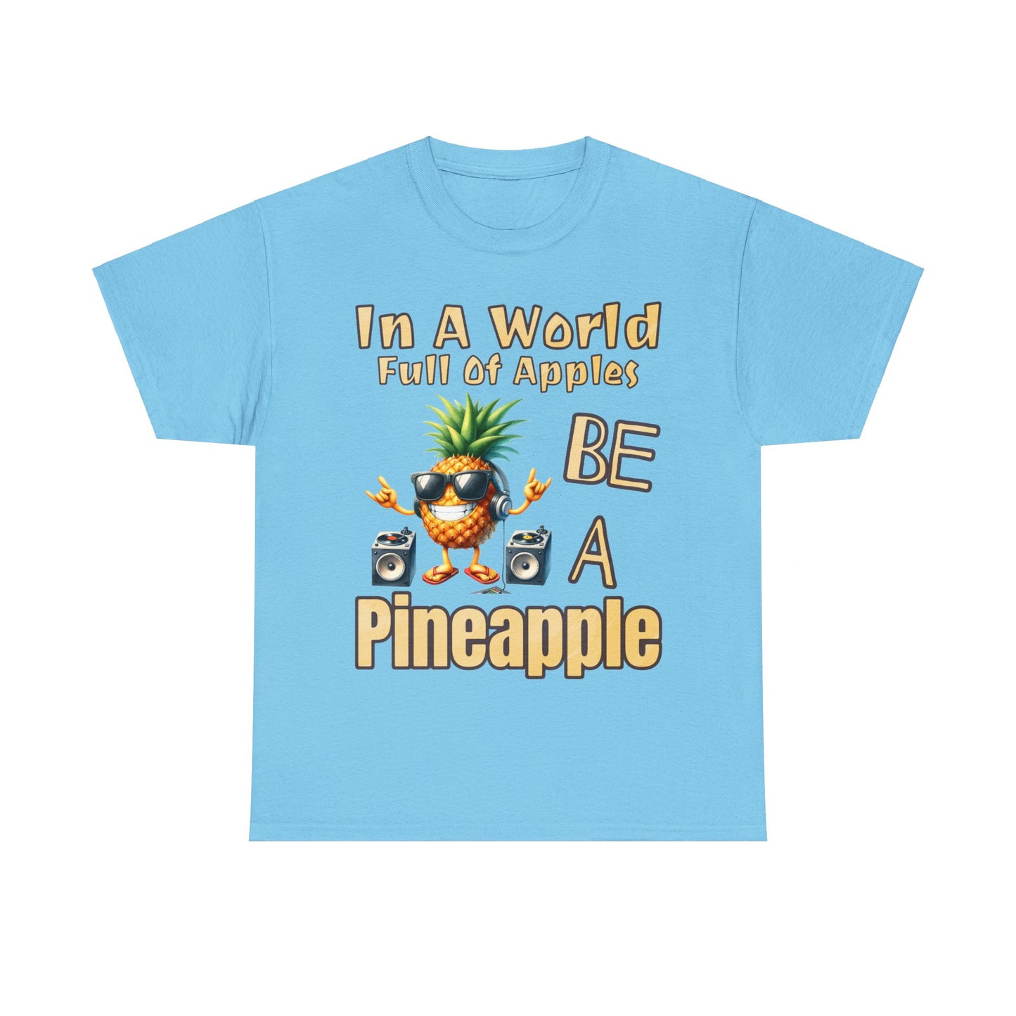 Cool Pineapple With Music & Speakers Unisex Heavy Cotton Tee