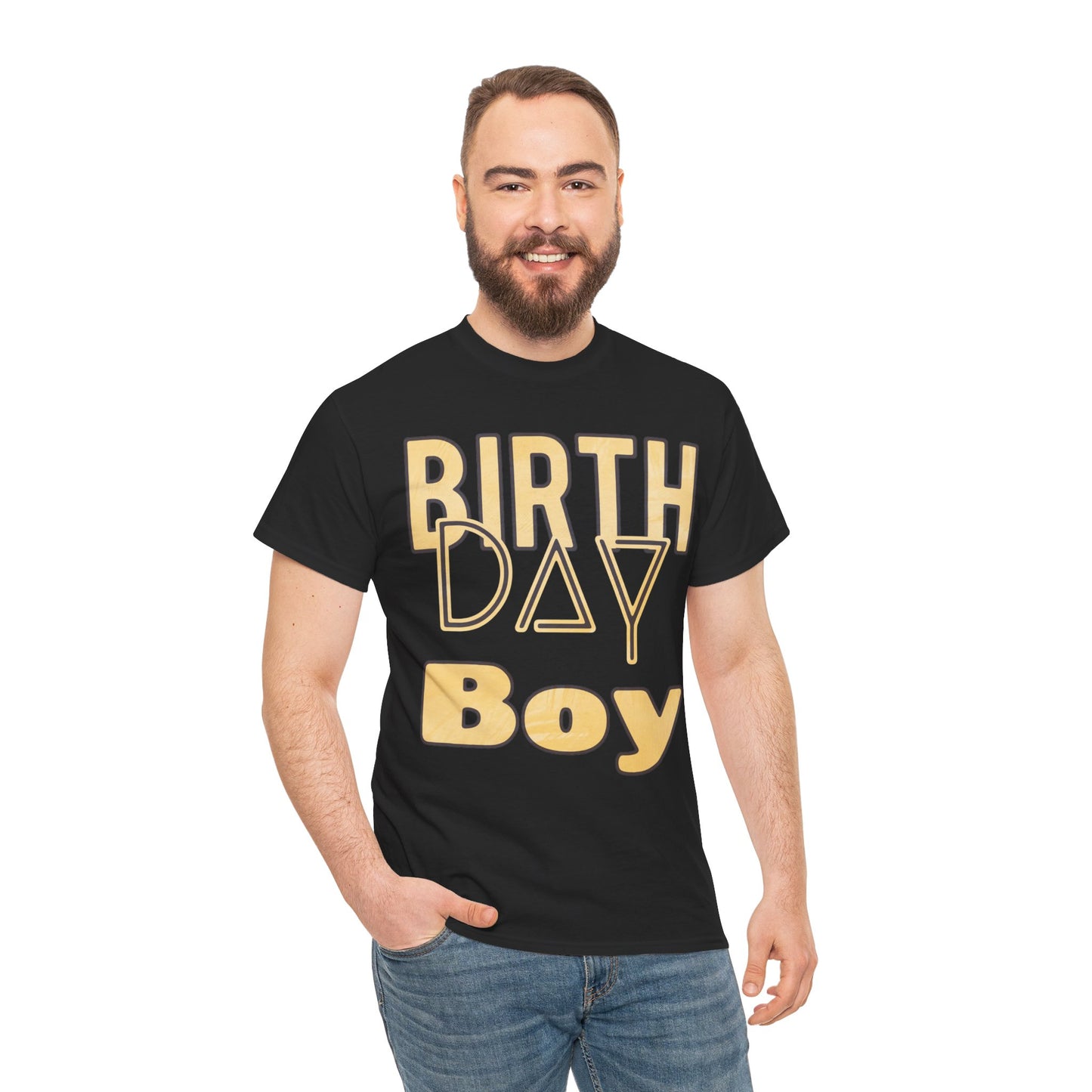 Birthday Boy Gold Washed Look Unisex Heavy Cotton Tee