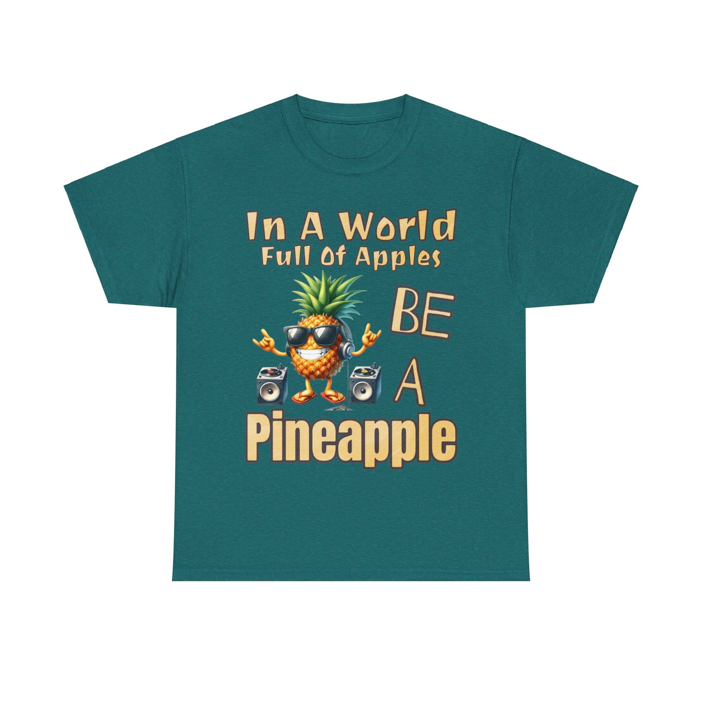 Cool Pineapple With Music & Speakers Unisex Heavy Cotton Tee