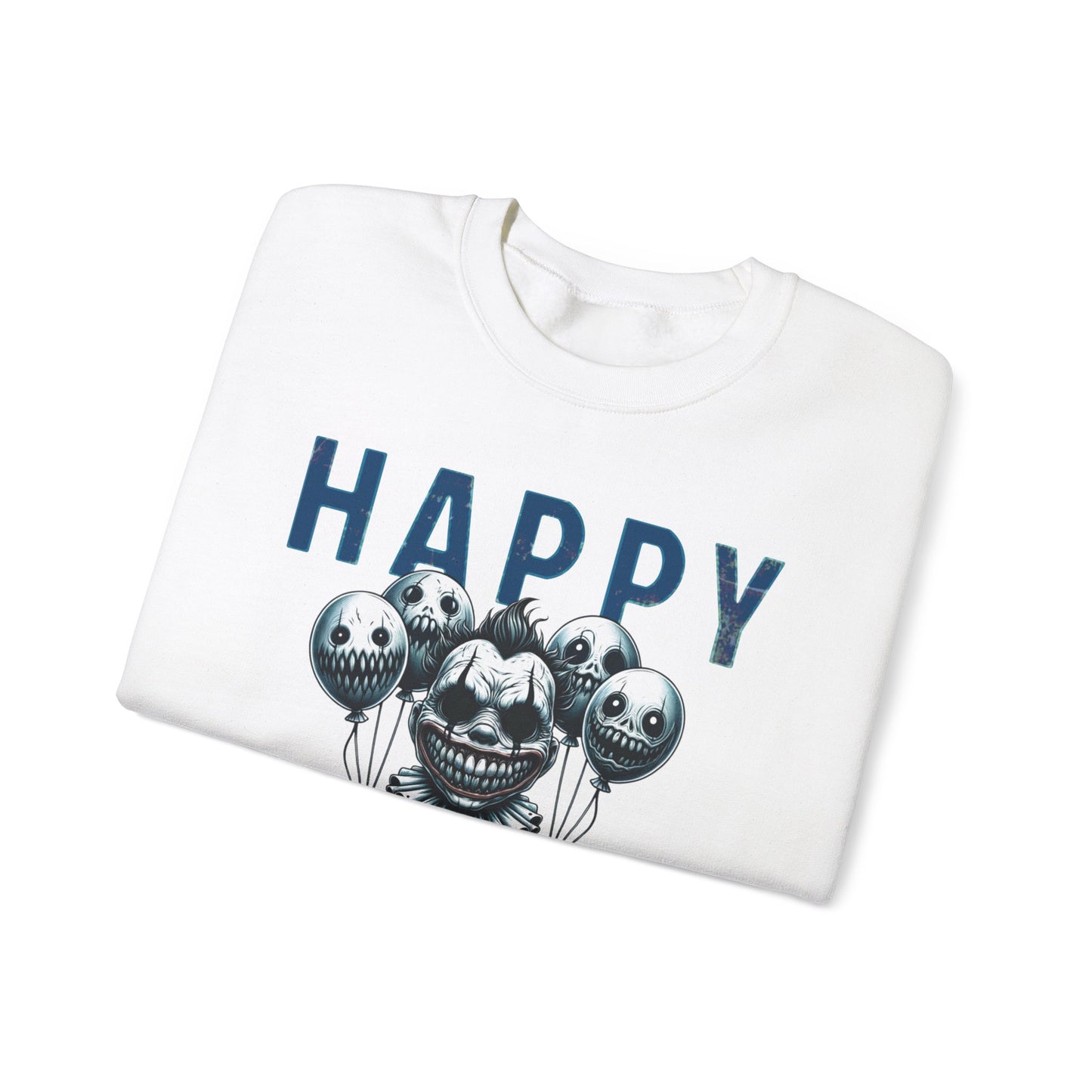 Creepy Scary Clown With Clown Balloons Happy Halloween Sweatshirt