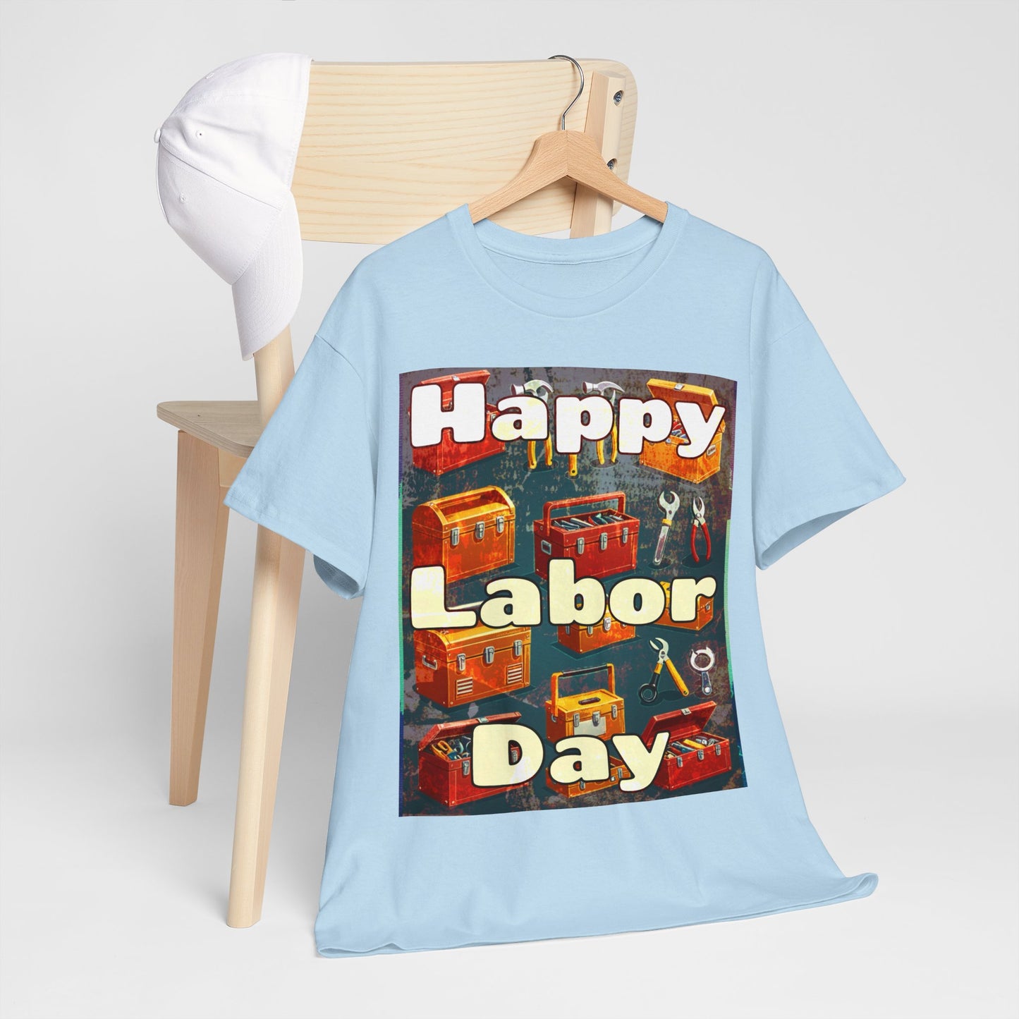 Happy Labor Day Celebrations Grunge Unisex Heavy Cotton Tee