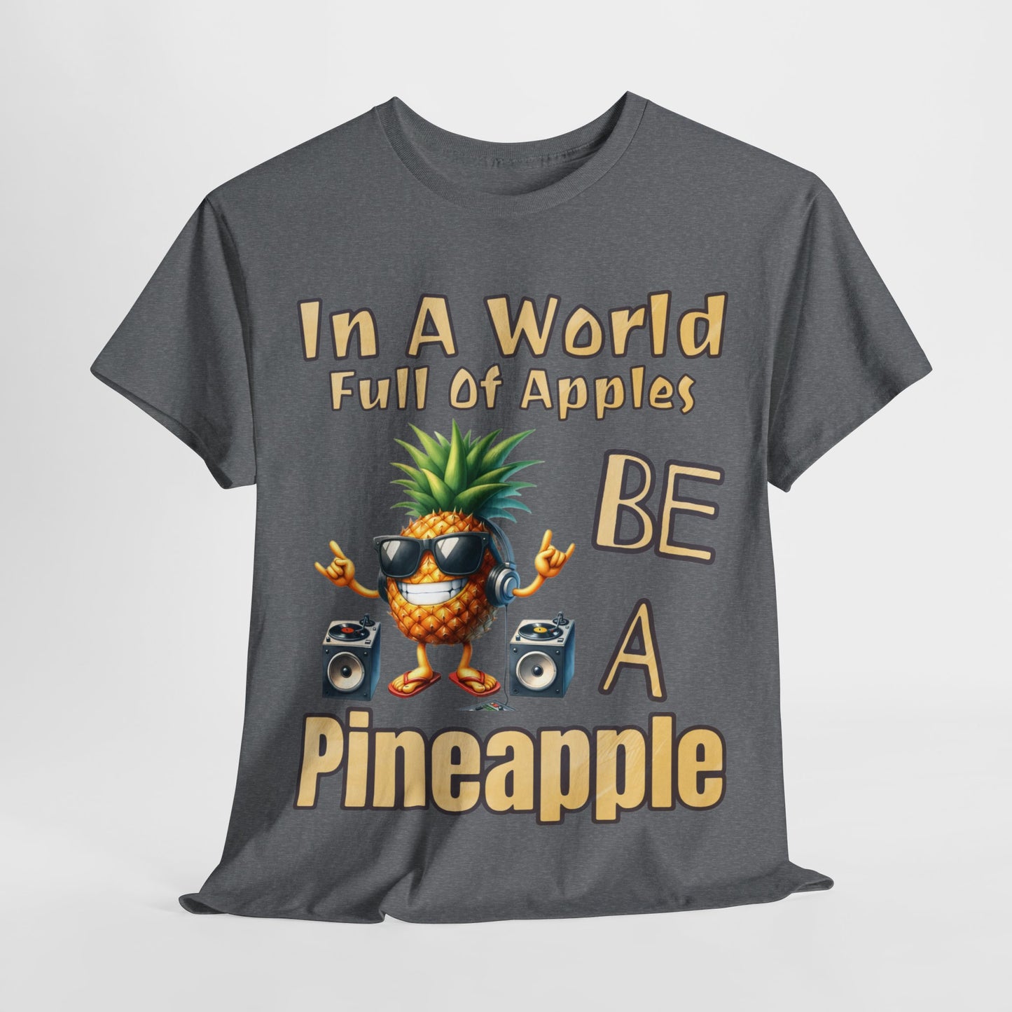 Cool Pineapple With Music & Speakers Unisex Heavy Cotton Tee