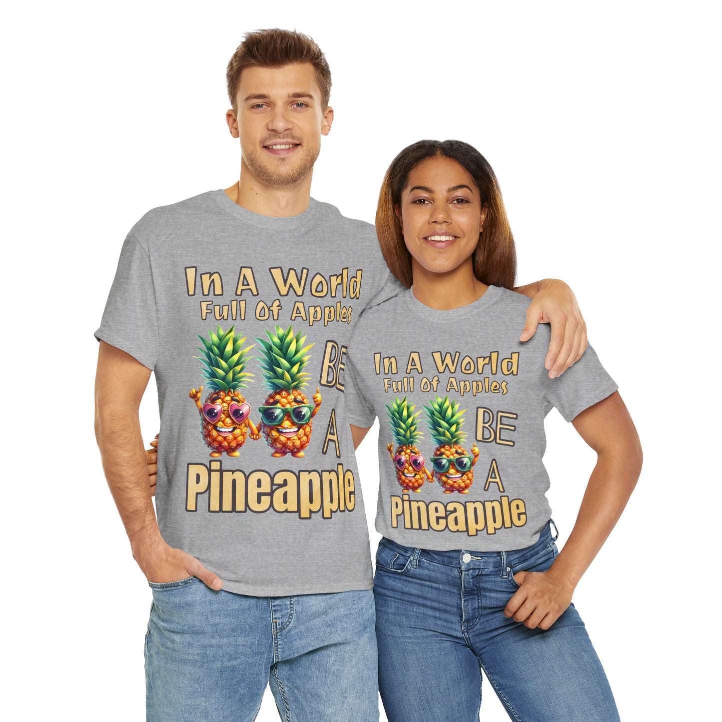 Cool Pineapple Couple Mr & Mrs Unisex Heavy Cotton Tee