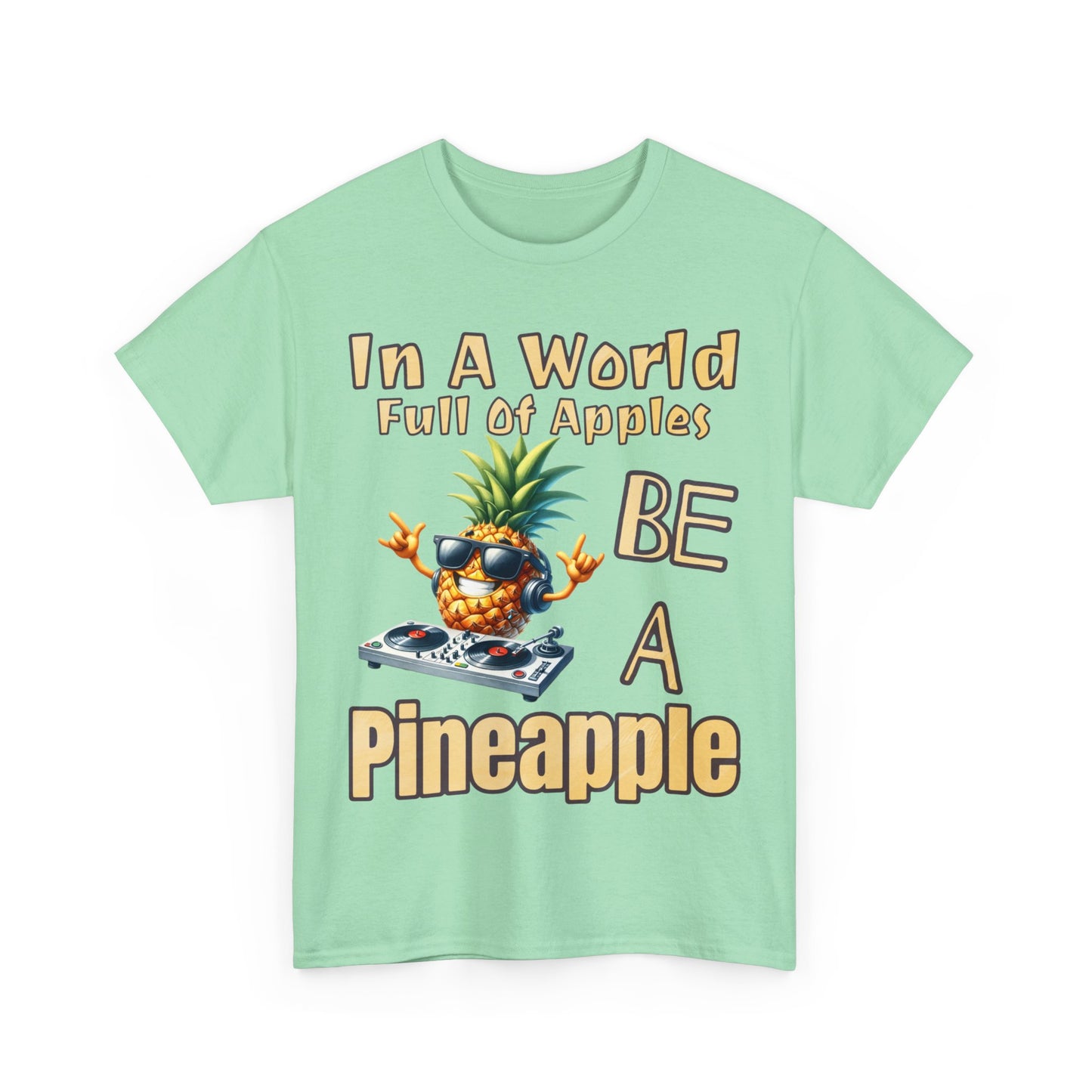 Cool Pineapple DJ Music Decks Unisex Heavy Cotton Tee