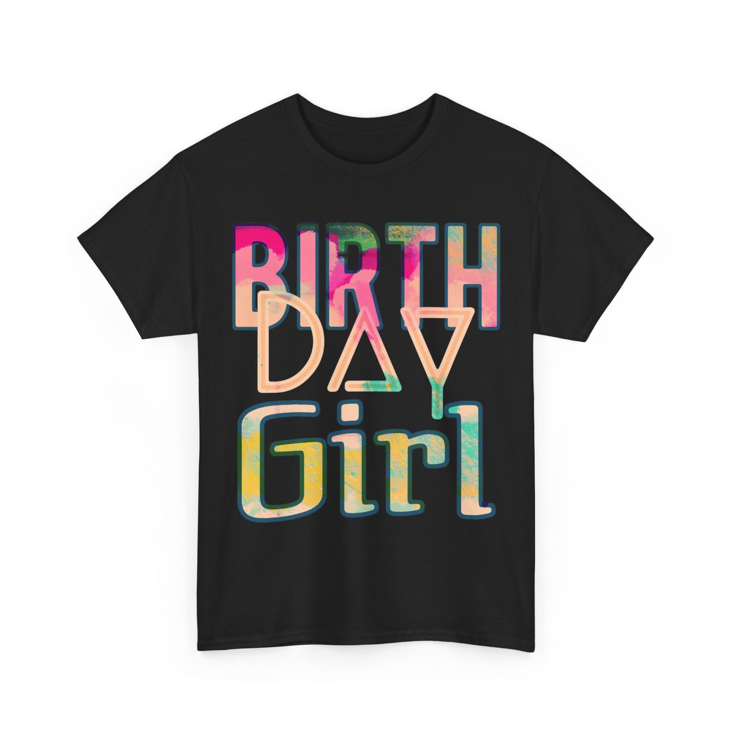 Birthday Girl Pink Street Art Unisex Heavy Cotton Tee