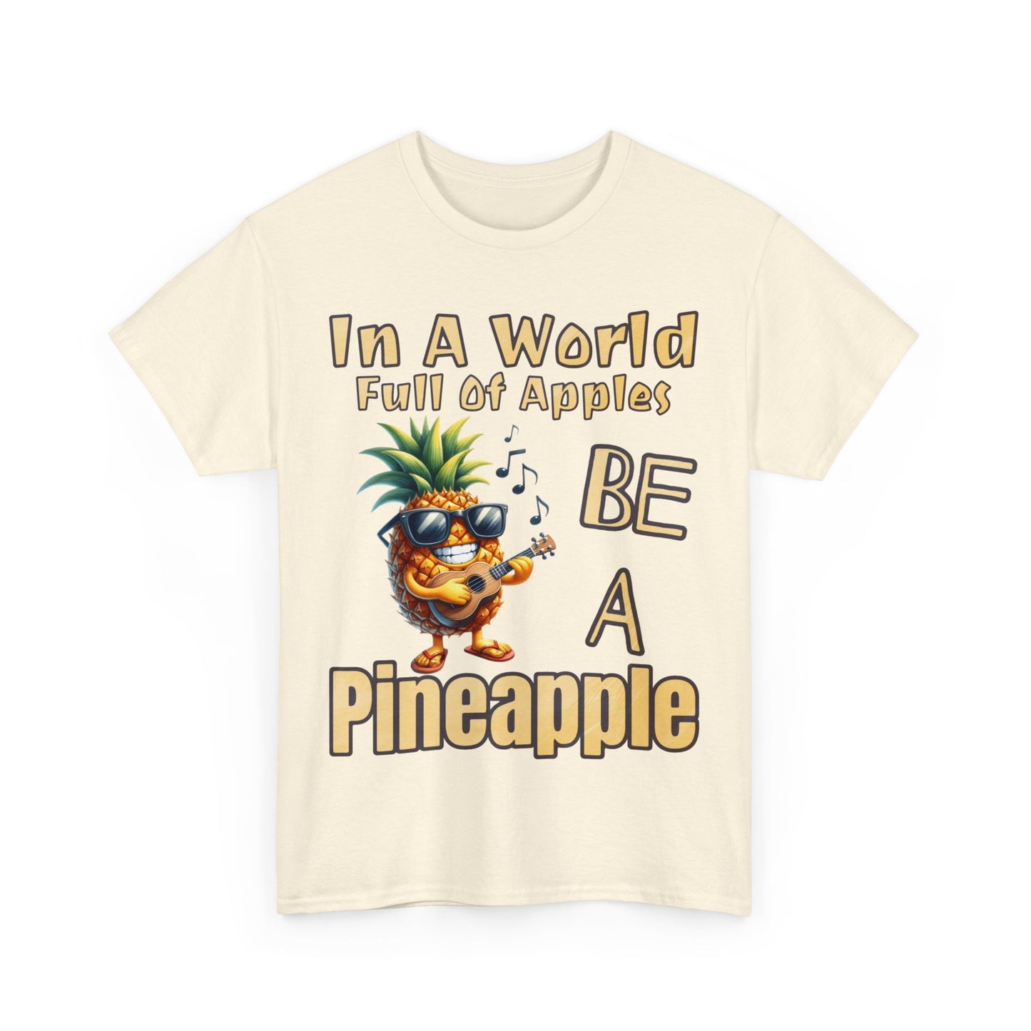 Cool Pineapple Guitar Music Design Unisex Heavy Cotton Tee