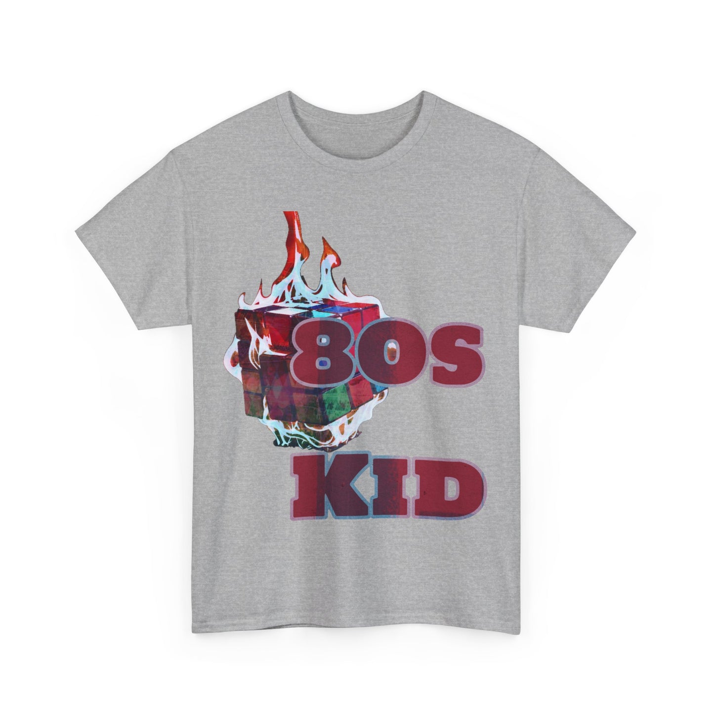 80s Kid Stunning rubix cube design Unisex Heavy Cotton Tee