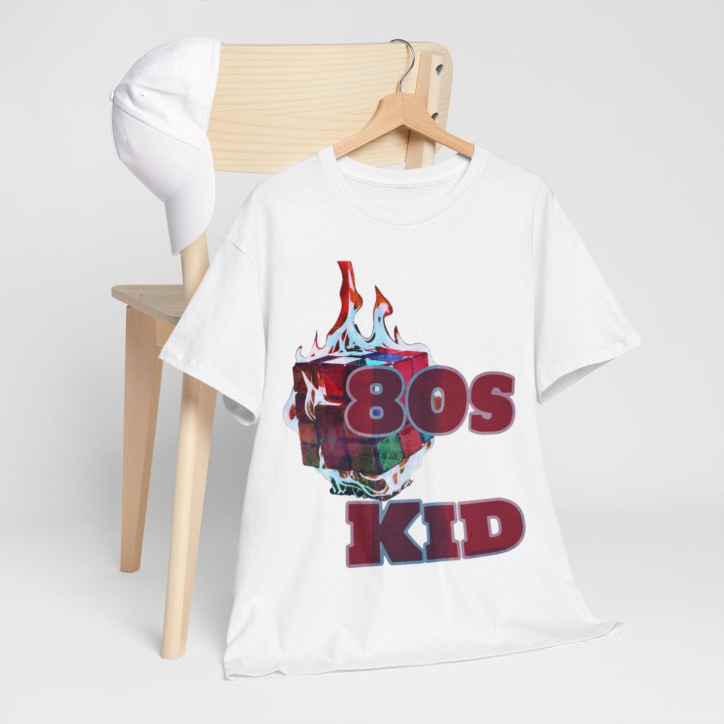 80s Kid Stunning rubix cube design Unisex Heavy Cotton Tee