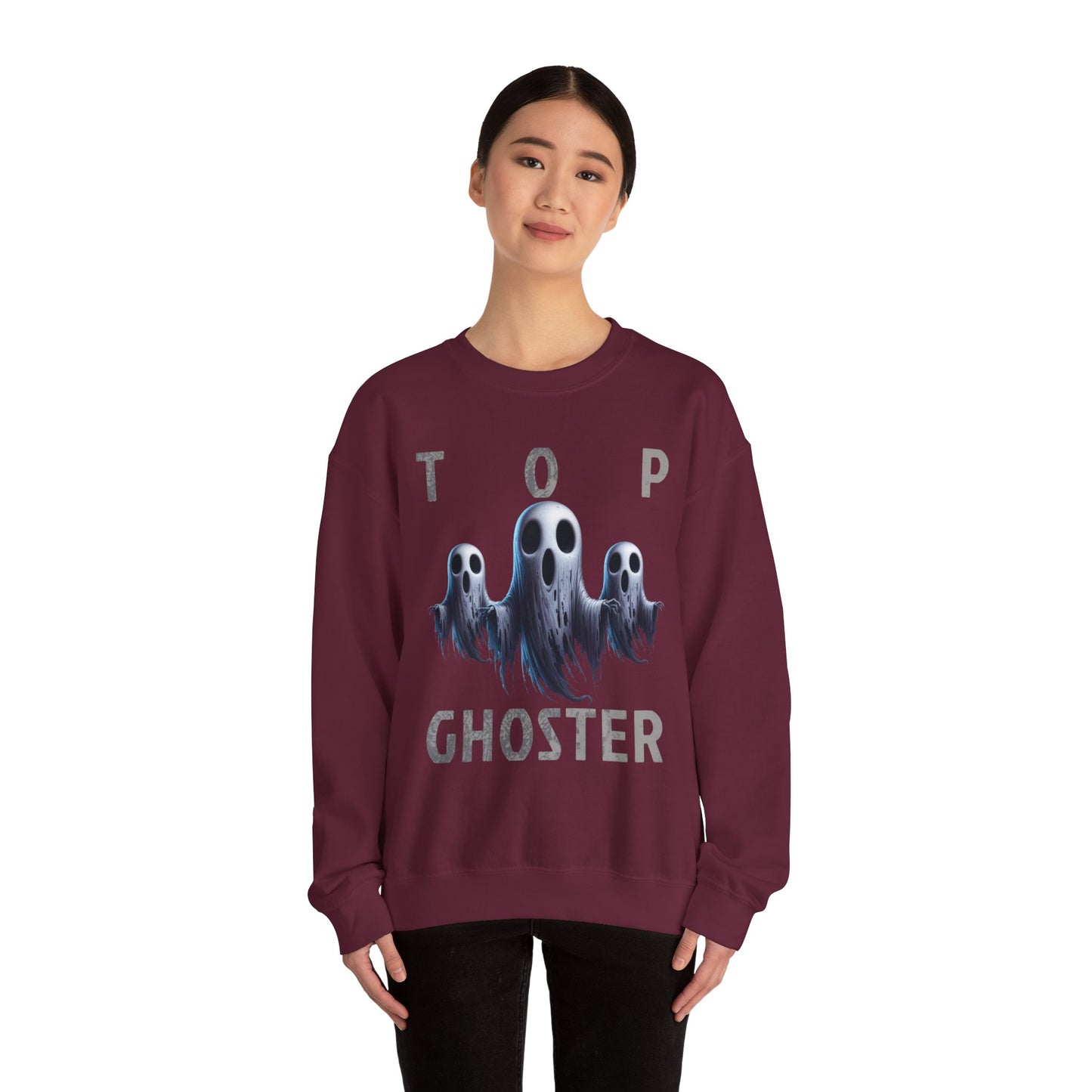 Top Ghoster Ghost Ghoul Scary Creepy Happy Halloween Sweatshirt