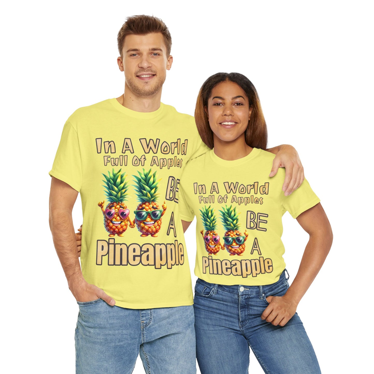 Cool Pineapple Couple Mr & Mrs Unisex Heavy Cotton Tee