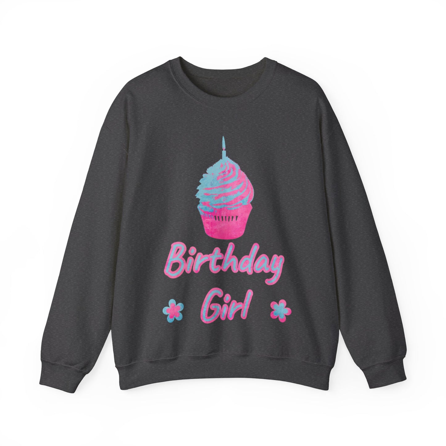 Birthday Girl Blue and Pink Unisex Heavy Blend™ Crewneck Sweatshirt