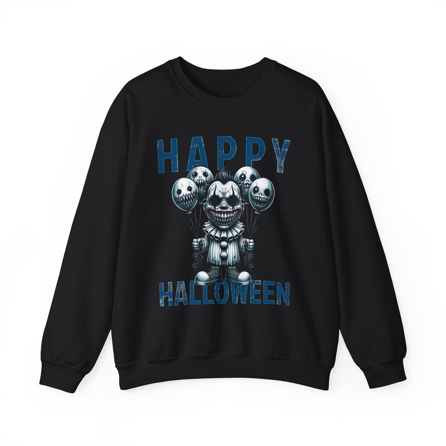 Creepy Scary Clown With Clown Balloons Happy Halloween Sweatshirt