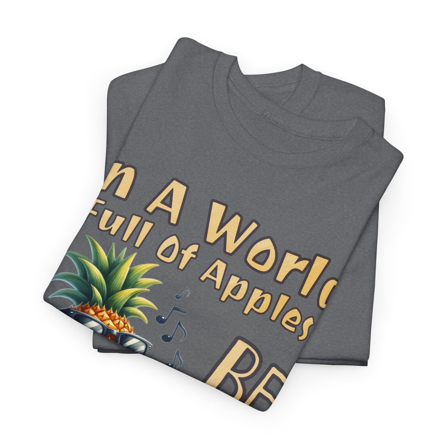 Cool Pineapple Guitar Music Design Unisex Heavy Cotton Tee