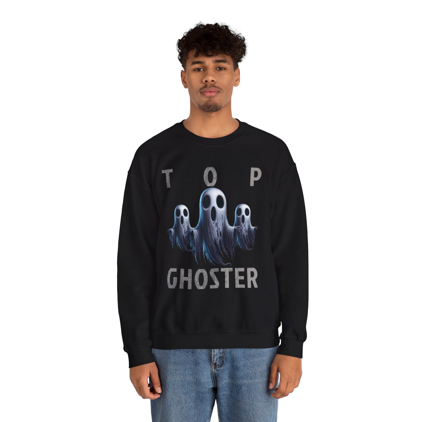 Top Ghoster Ghost Ghoul Scary Creepy Happy Halloween Sweatshirt