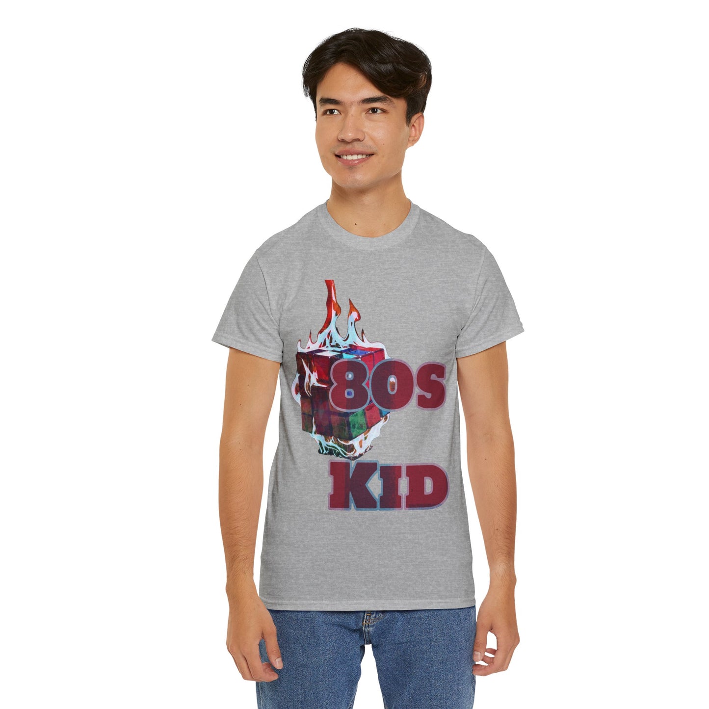 80s Kid Stunning rubix cube design Unisex Heavy Cotton Tee