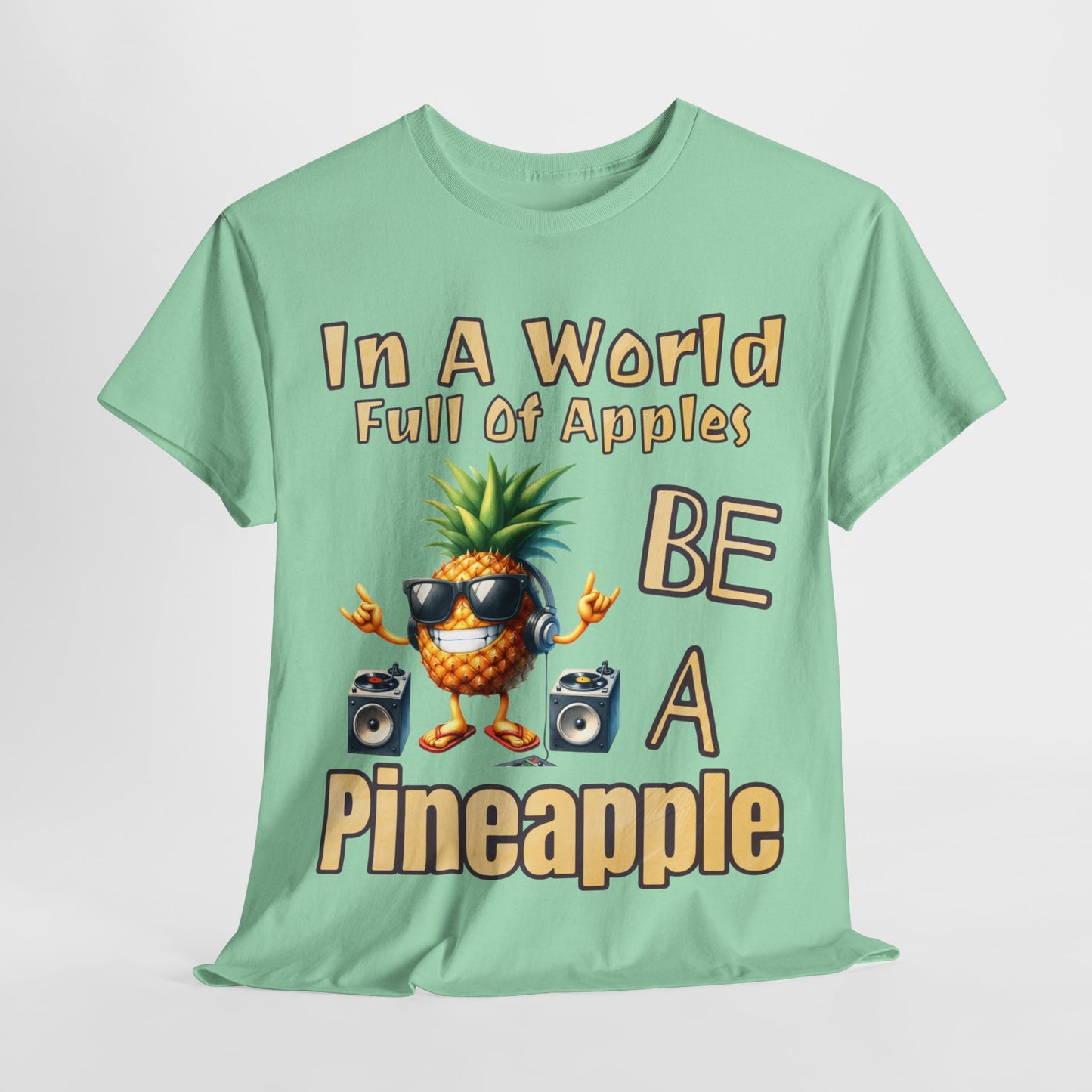 Cool Pineapple With Music & Speakers Unisex Heavy Cotton Tee