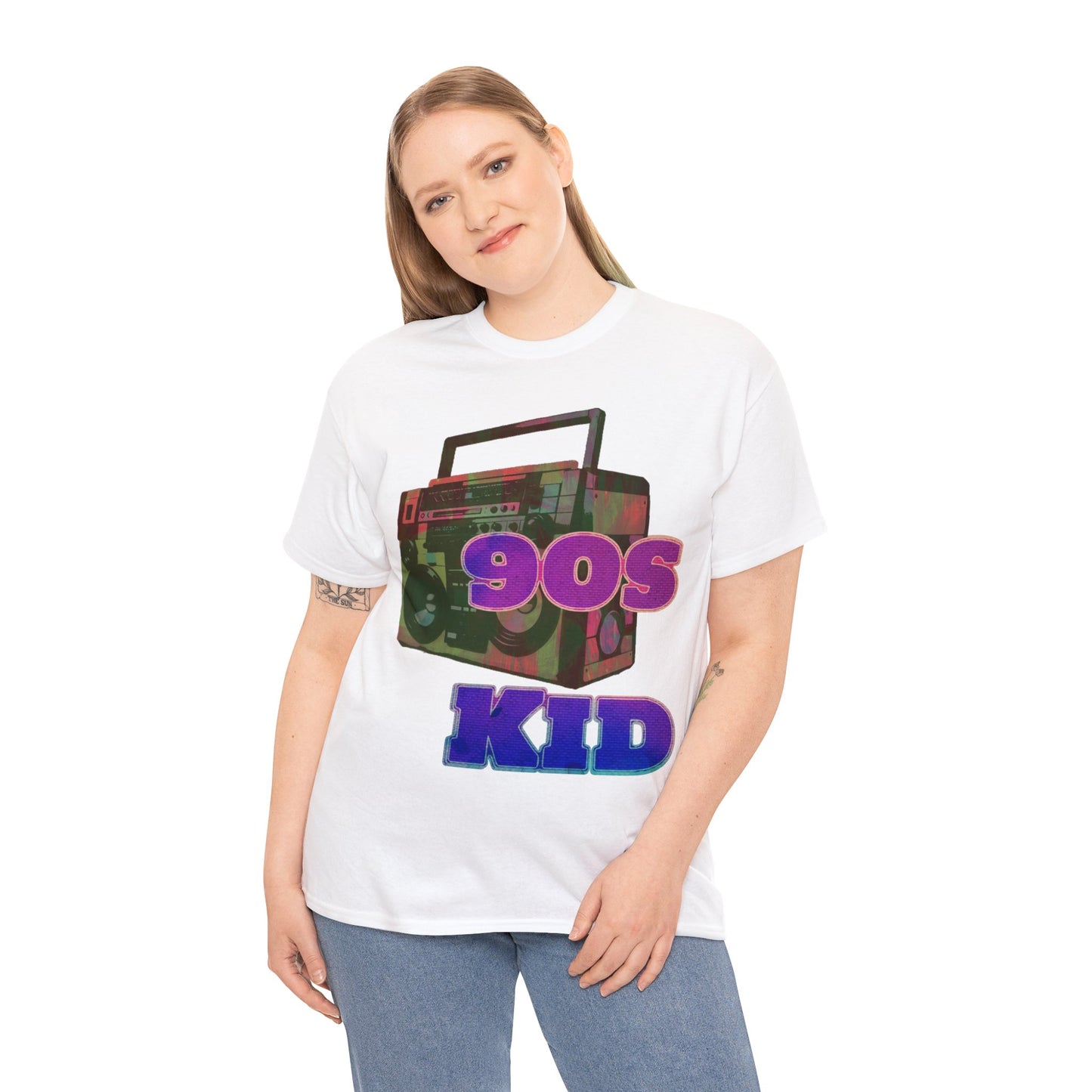 90s Kid Stunning Boombox design Unisex Heavy Cotton Tee