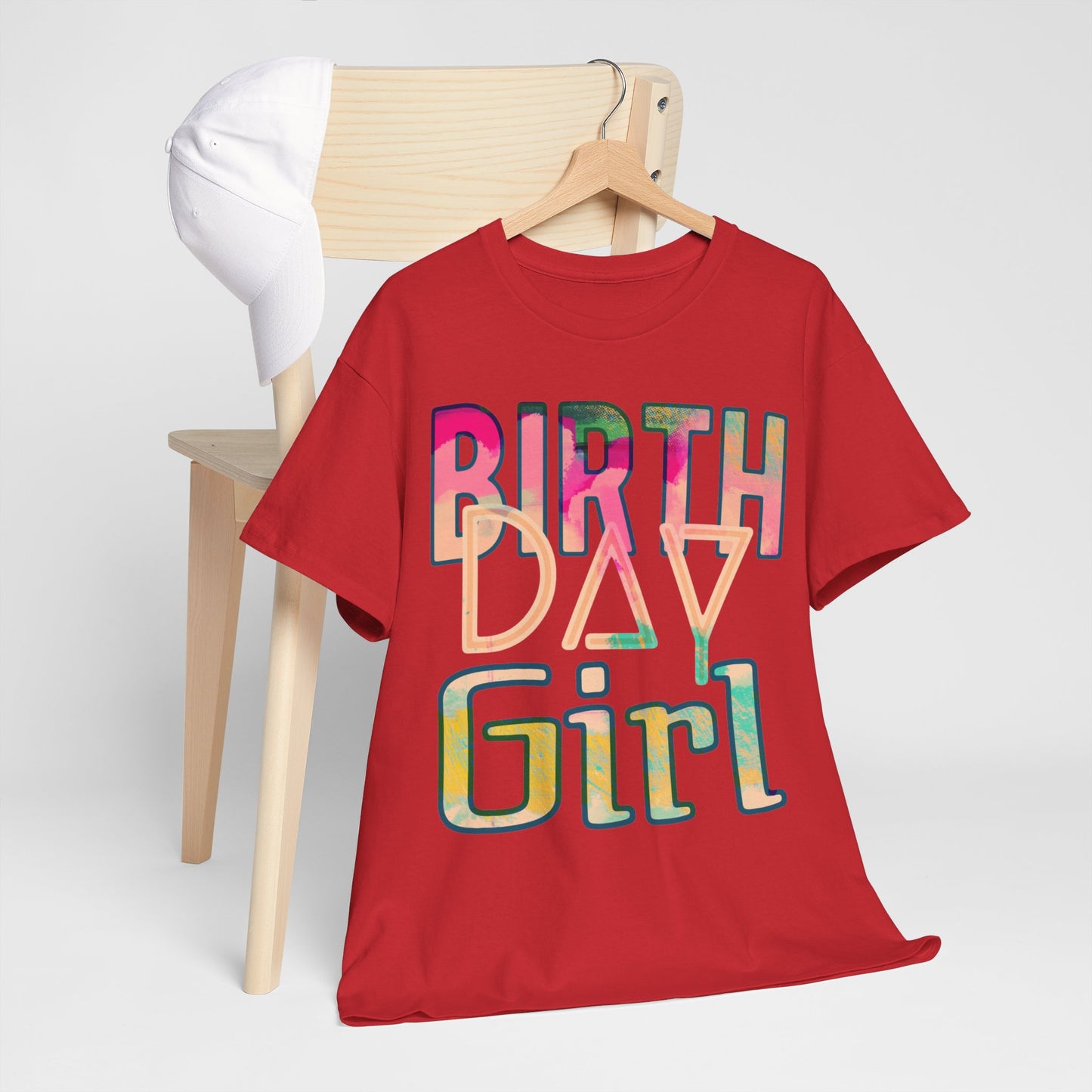 Birthday Girl Pink Street Art Unisex Heavy Cotton Tee