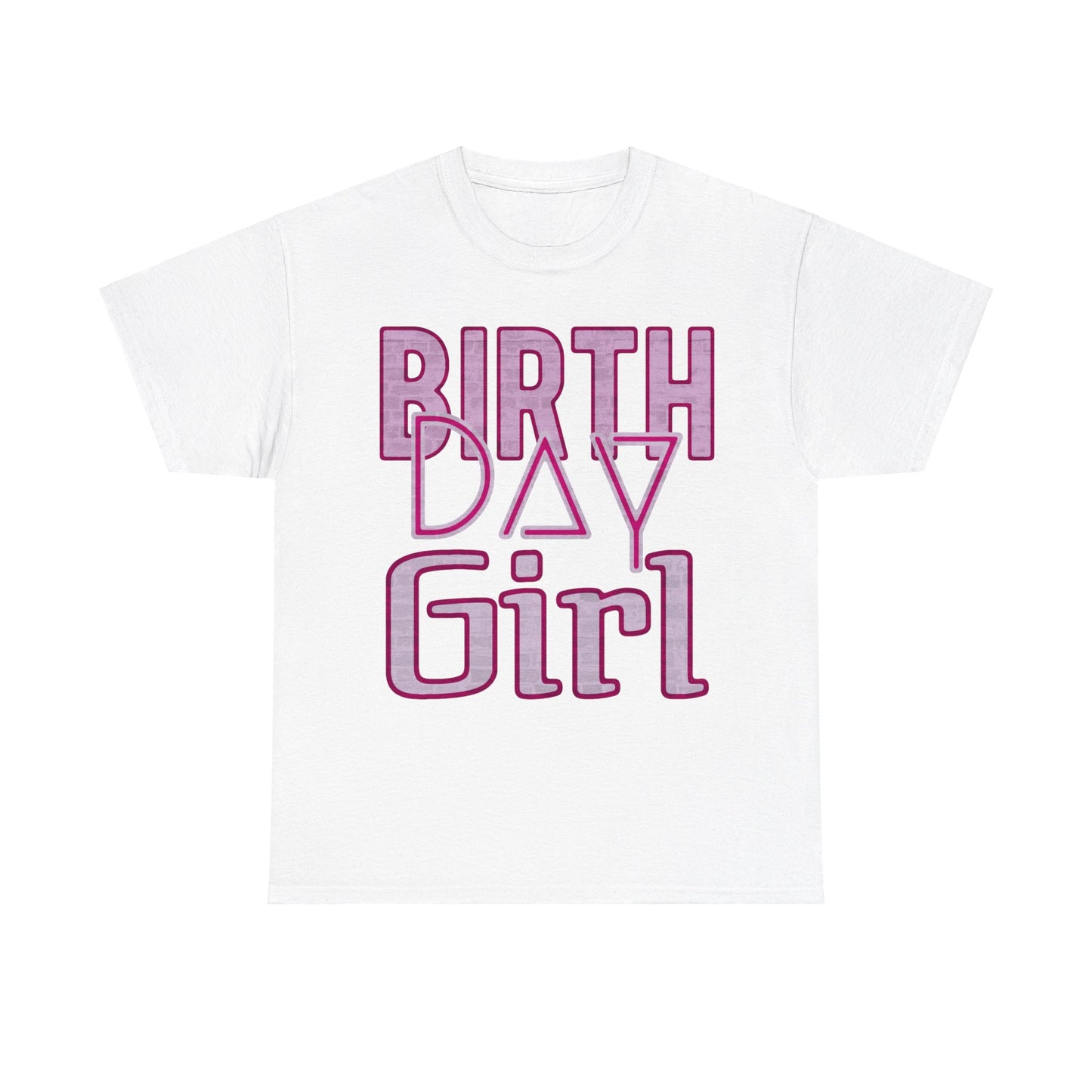 Birthday Girl Pink Brick Wall Grunge Look Unisex Heavy Cotton Tee