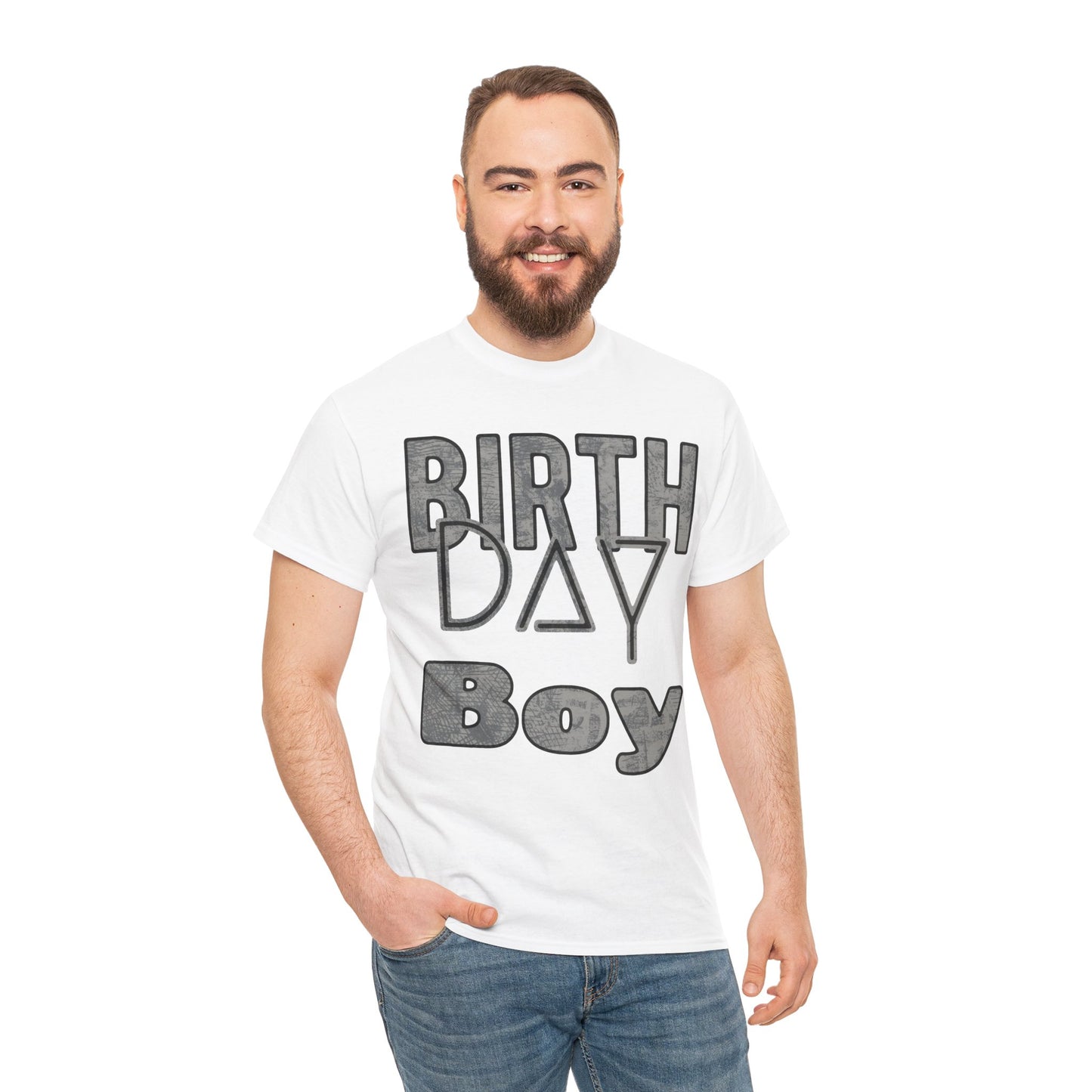 Birthday Boy Dark Washed Look Unisex Heavy Cotton Tee