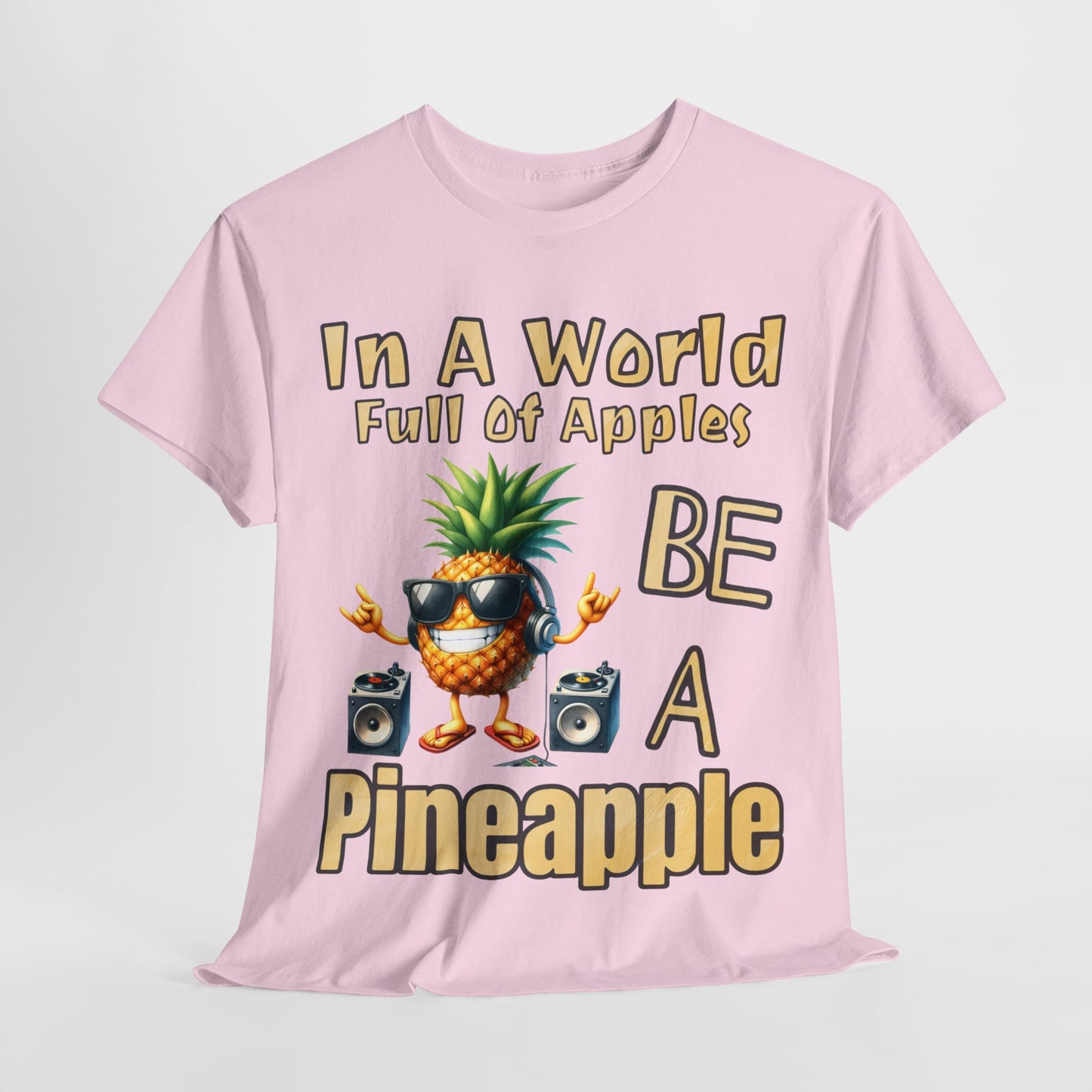 Cool Pineapple With Music & Speakers Unisex Heavy Cotton Tee