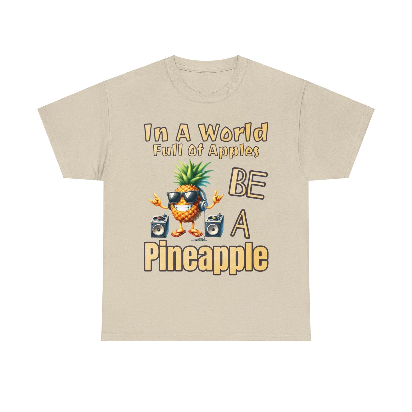 Cool Pineapple With Music & Speakers Unisex Heavy Cotton Tee