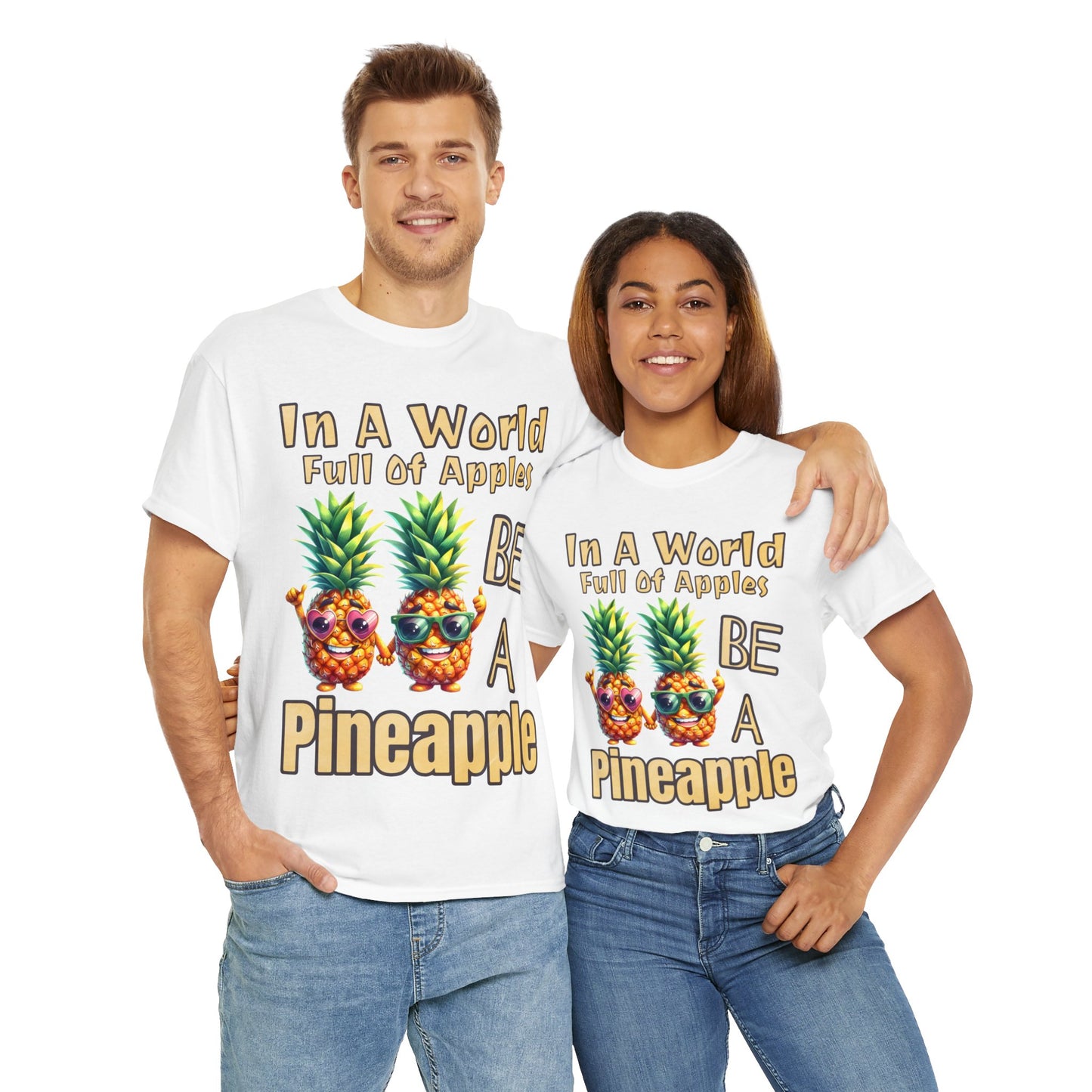 Cool Pineapple Couple Mr & Mrs Unisex Heavy Cotton Tee