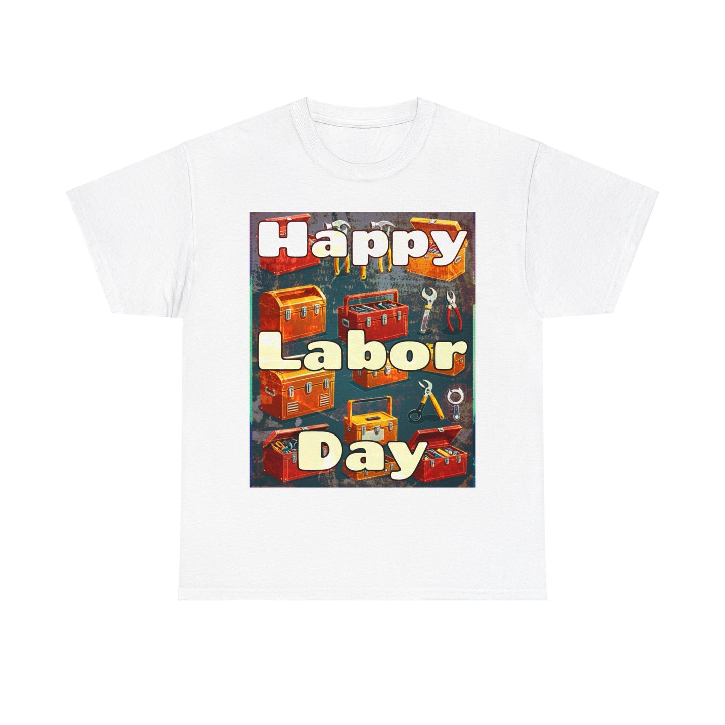 Happy Labor Day Celebrations Grunge Unisex Heavy Cotton Tee