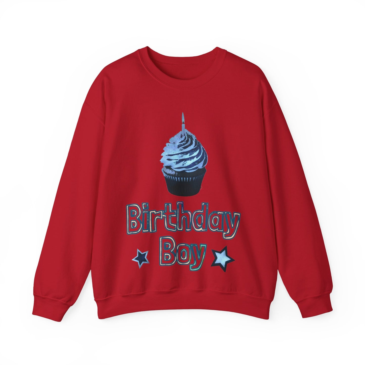 Birthday Boy Blue Cupcake Grunge look Unisex Heavy Blend™ Crewneck Sweatshirt