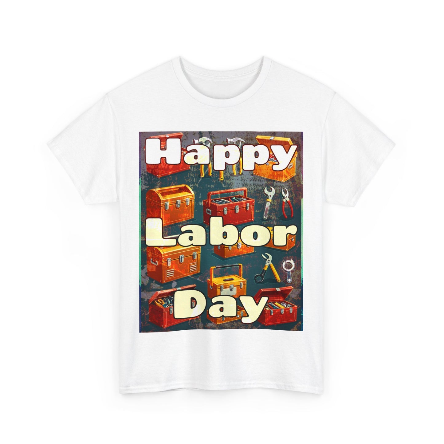 Happy Labor Day Celebrations Grunge Unisex Heavy Cotton Tee