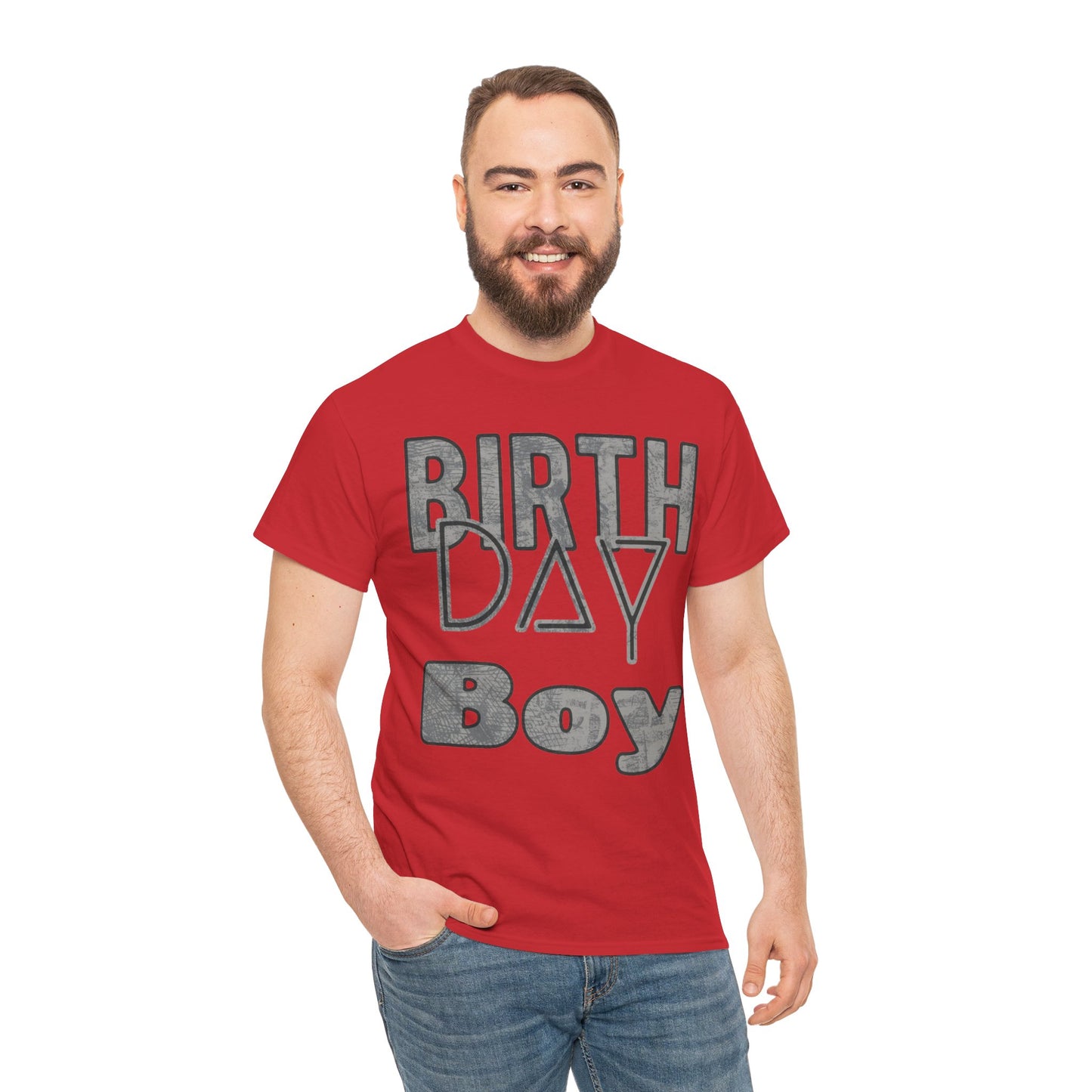 Birthday Boy Dark Washed Look Unisex Heavy Cotton Tee