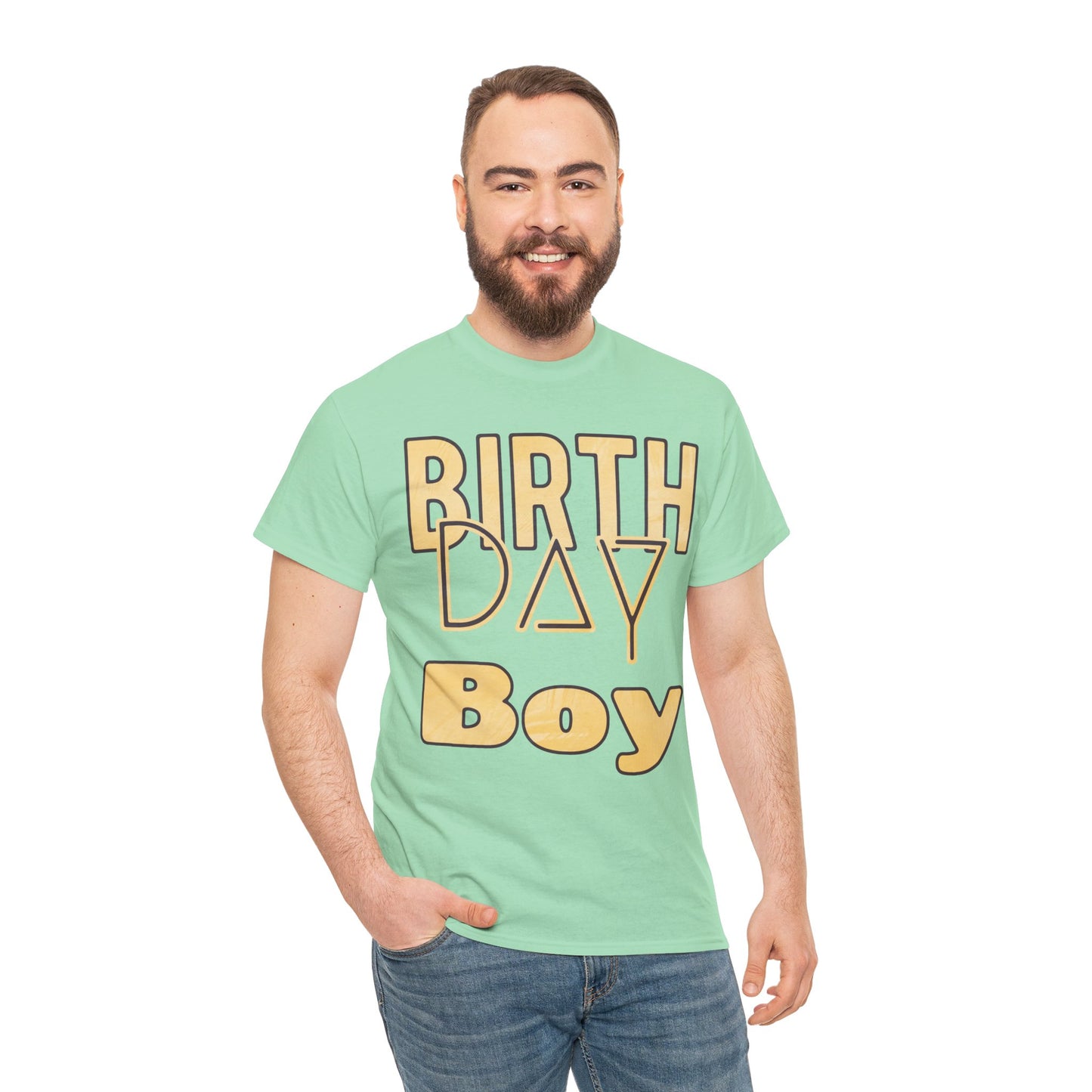 Birthday Boy Gold Washed Look Unisex Heavy Cotton Tee