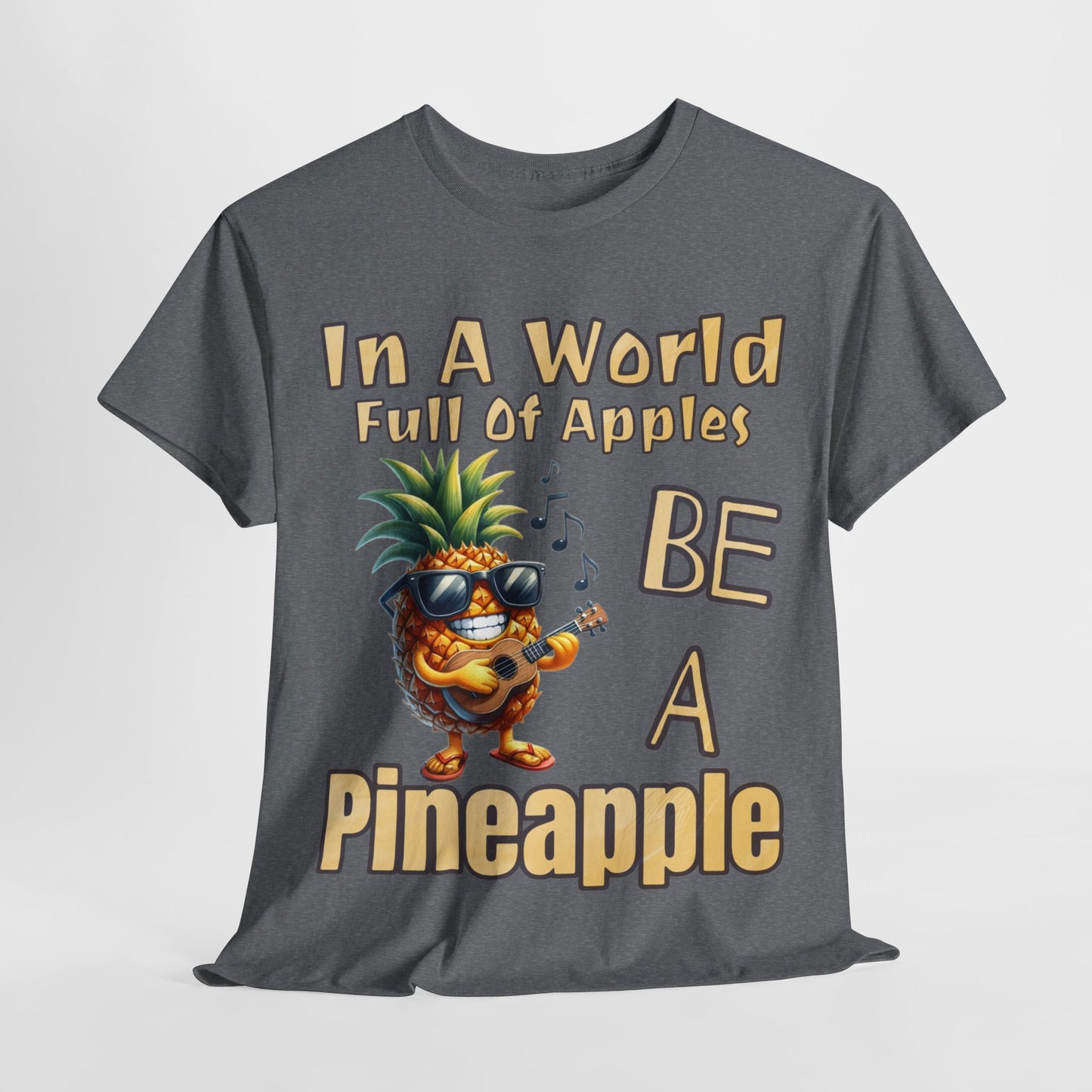 Cool Pineapple Guitar Music Design Unisex Heavy Cotton Tee