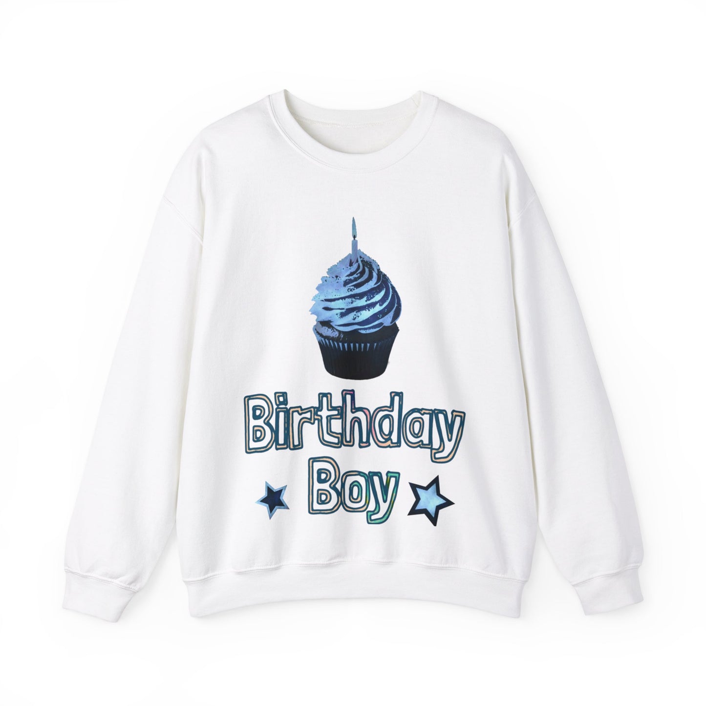 Birthday Boy Blue Cupcake Grunge look Unisex Heavy Blend™ Crewneck Sweatshirt