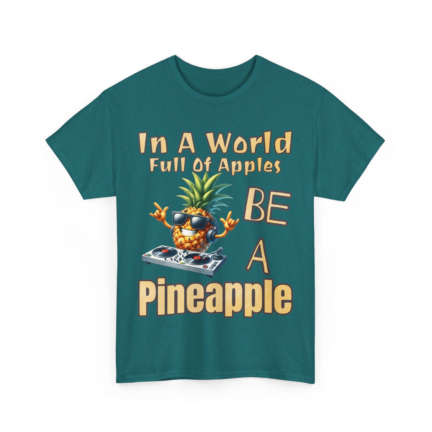 Cool Pineapple DJ Music Decks Unisex Heavy Cotton Tee