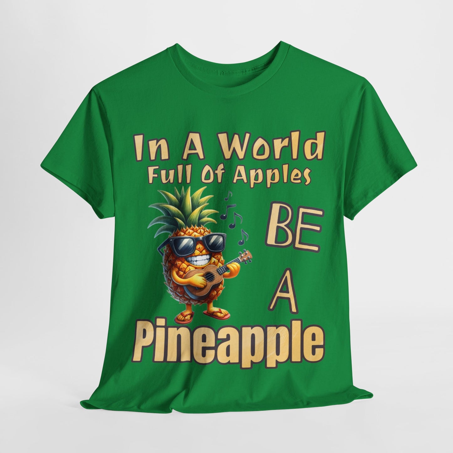 Cool Pineapple Guitar Music Design Unisex Heavy Cotton Tee