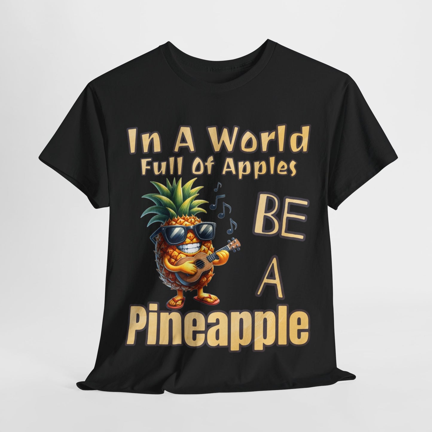 Cool Pineapple Guitar Music Design Unisex Heavy Cotton Tee