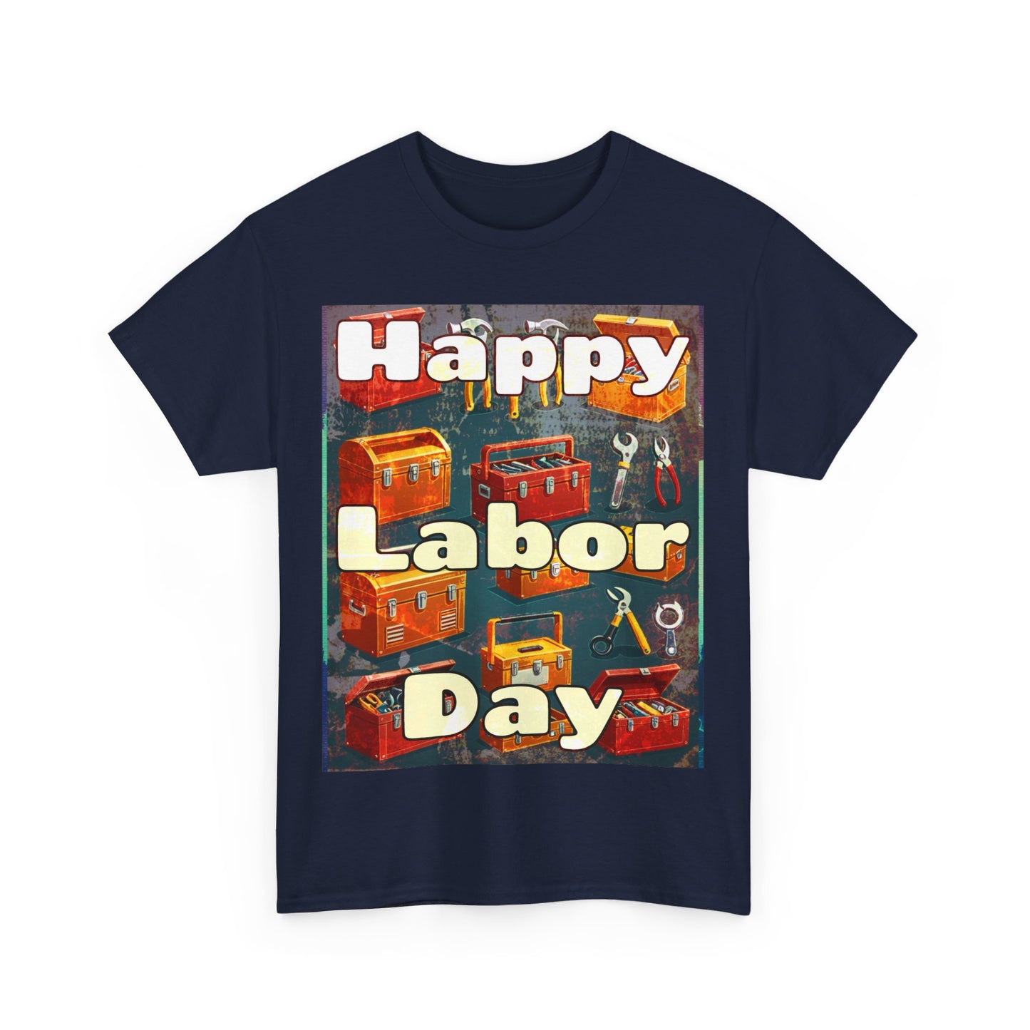 Happy Labor Day Celebrations Grunge Unisex Heavy Cotton Tee