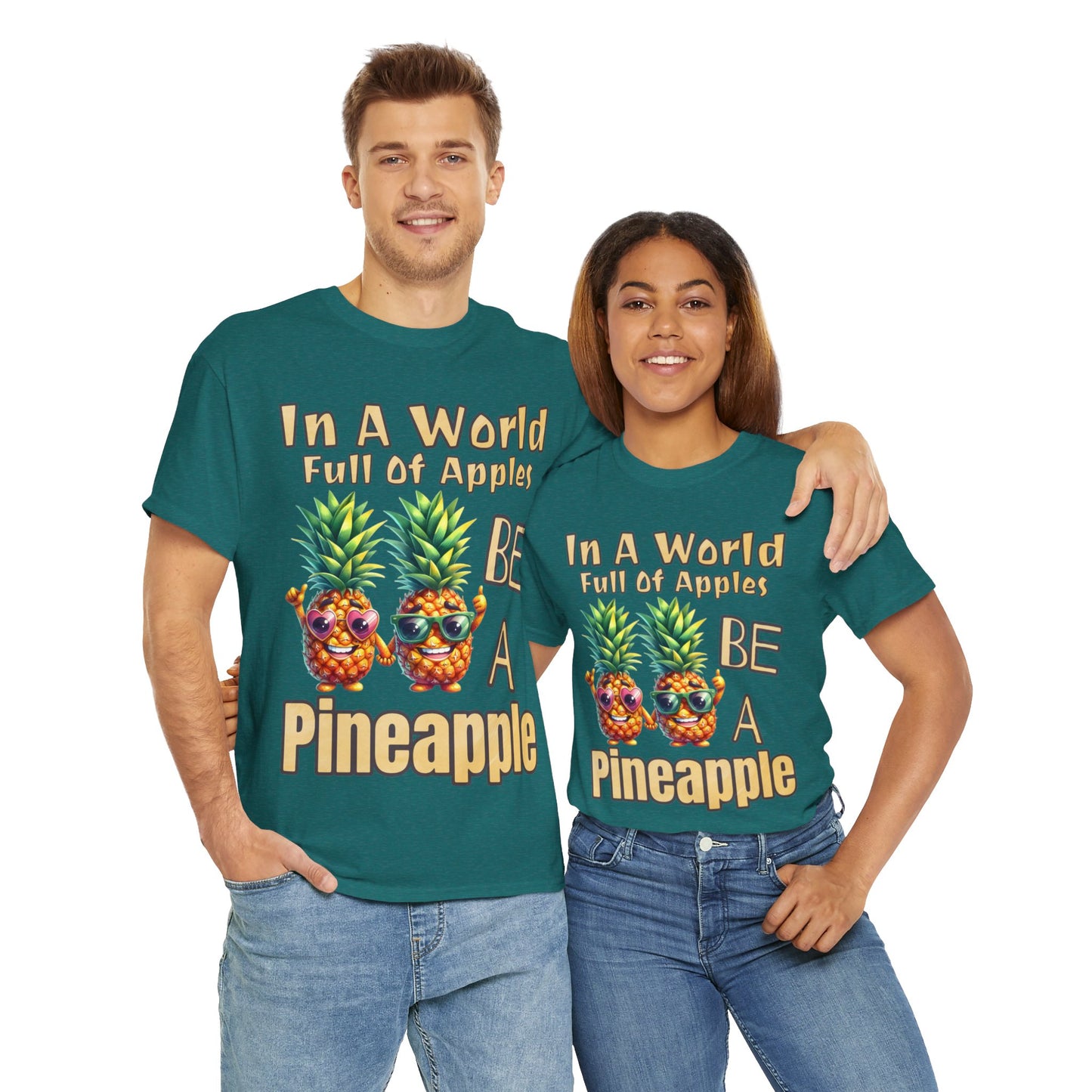 Cool Pineapple Couple Mr & Mrs Unisex Heavy Cotton Tee