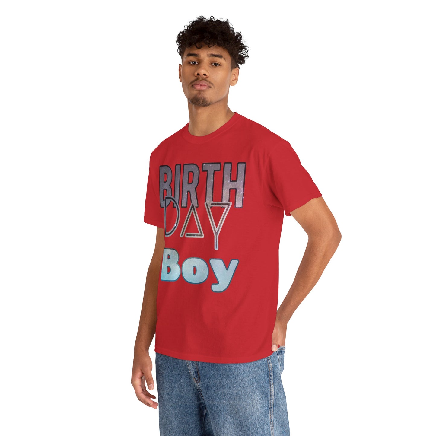 Birthday Boy Stars In Dark Sky Unisex Heavy Cotton Tee